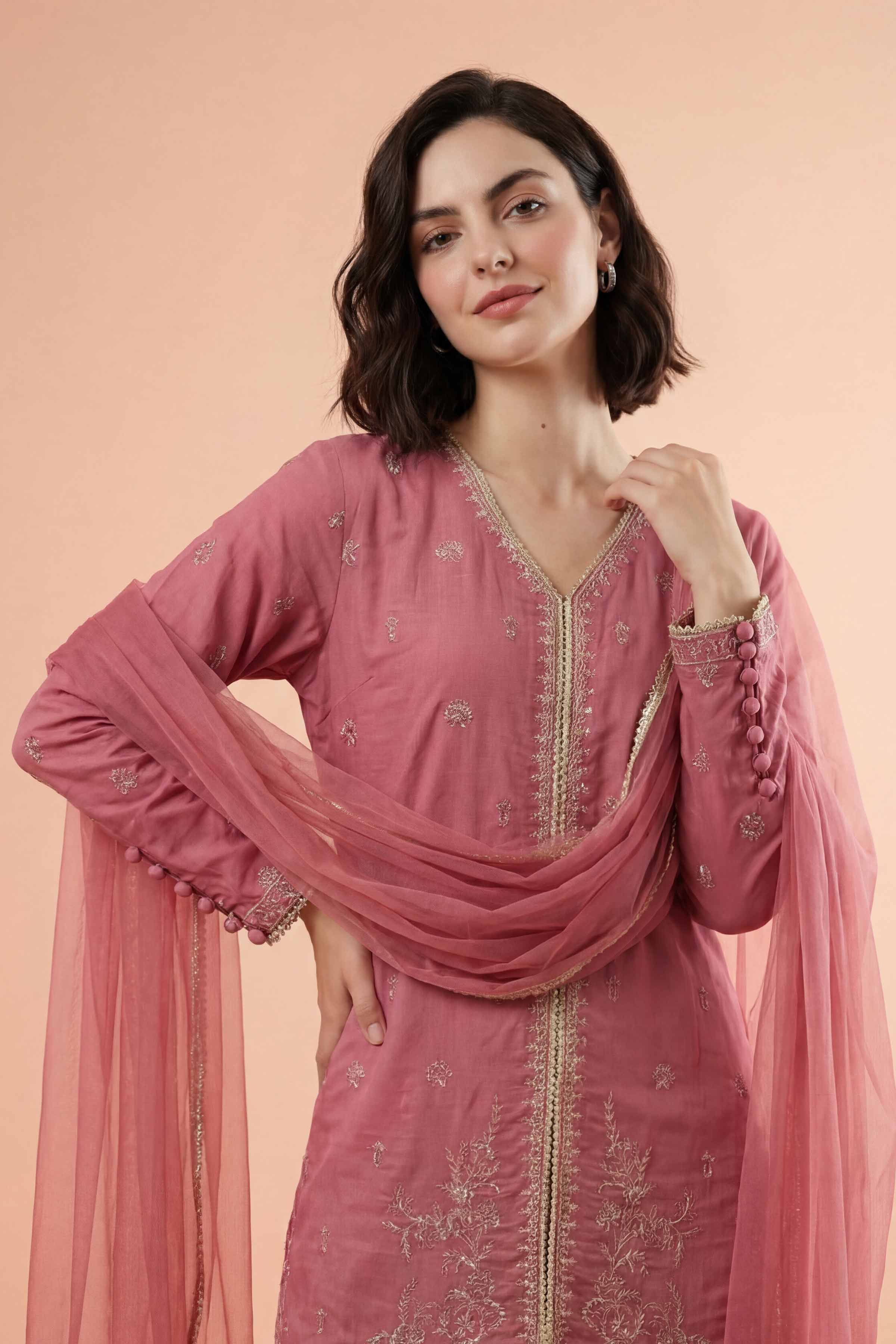 3 Piece - Embroidered Suit - PE26-326