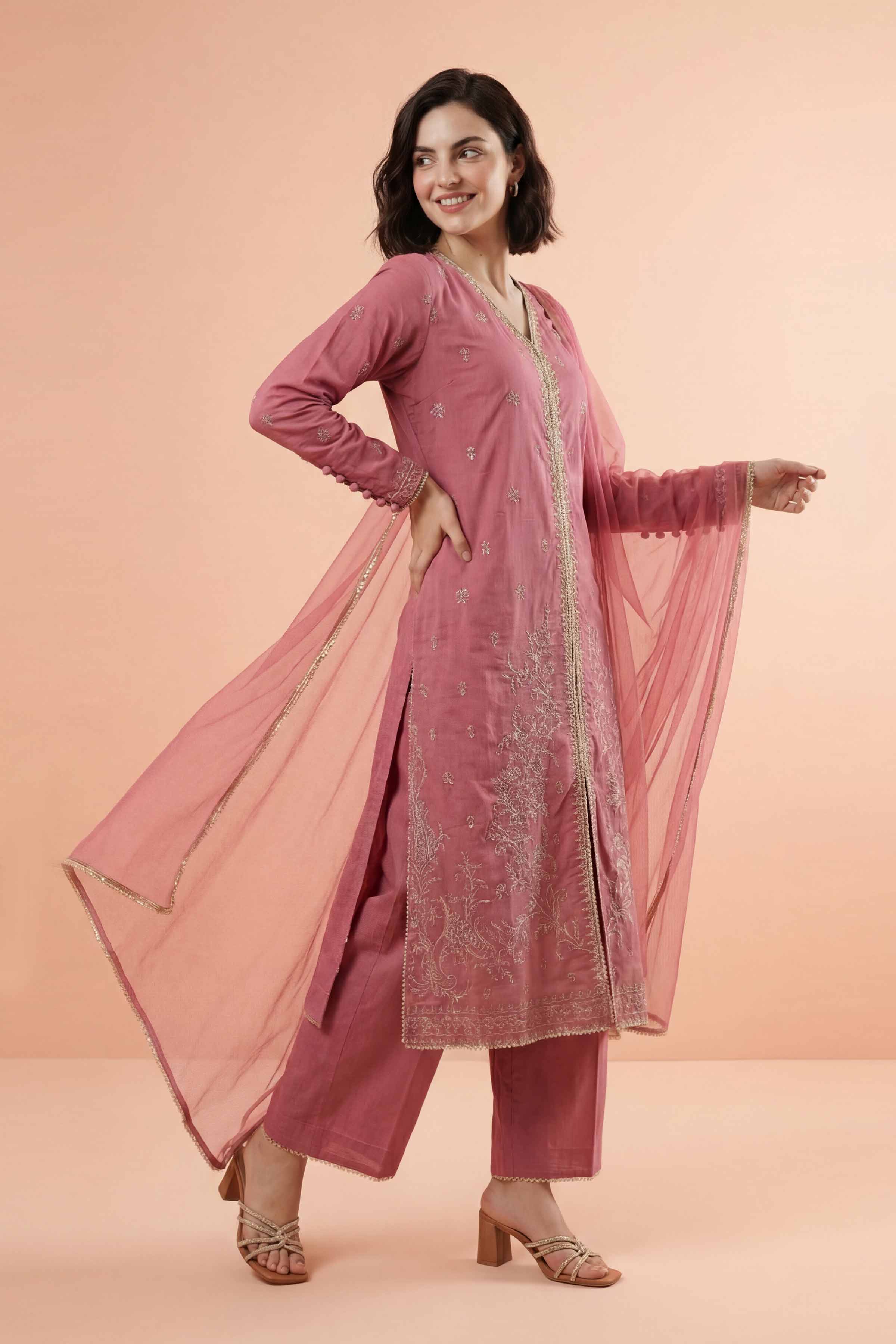 3 Piece - Embroidered Suit - PE26-326