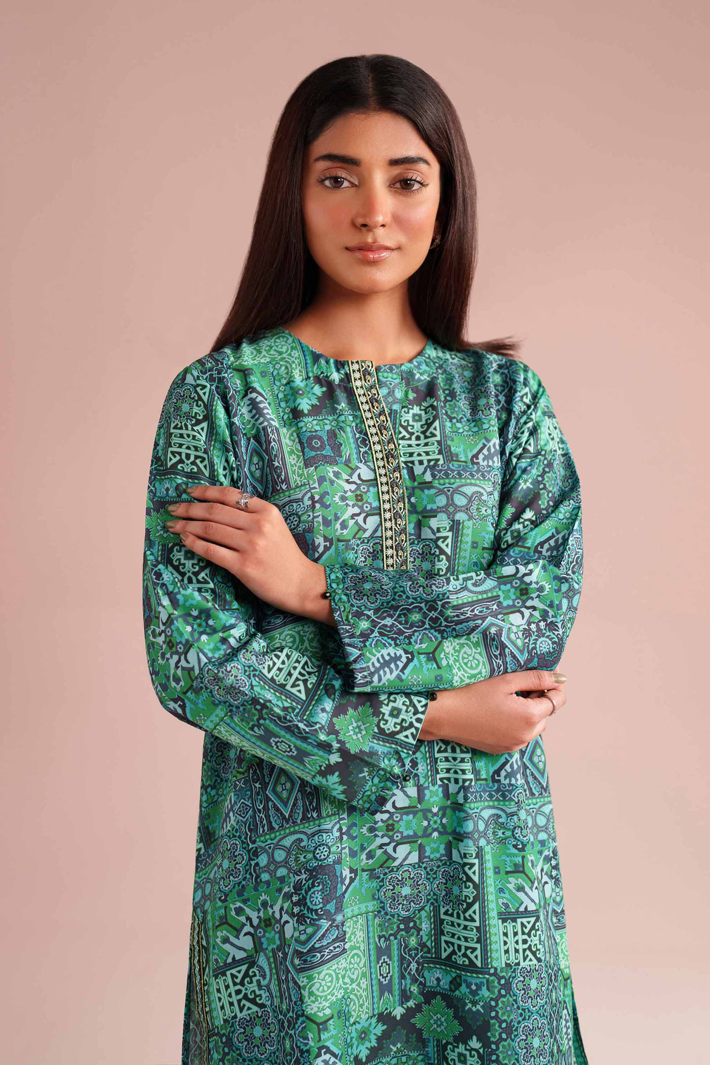 2 Piece - Printed Embroidered Suit - PE26-35 for Women - Pret Collection | Nishat | Shop Online