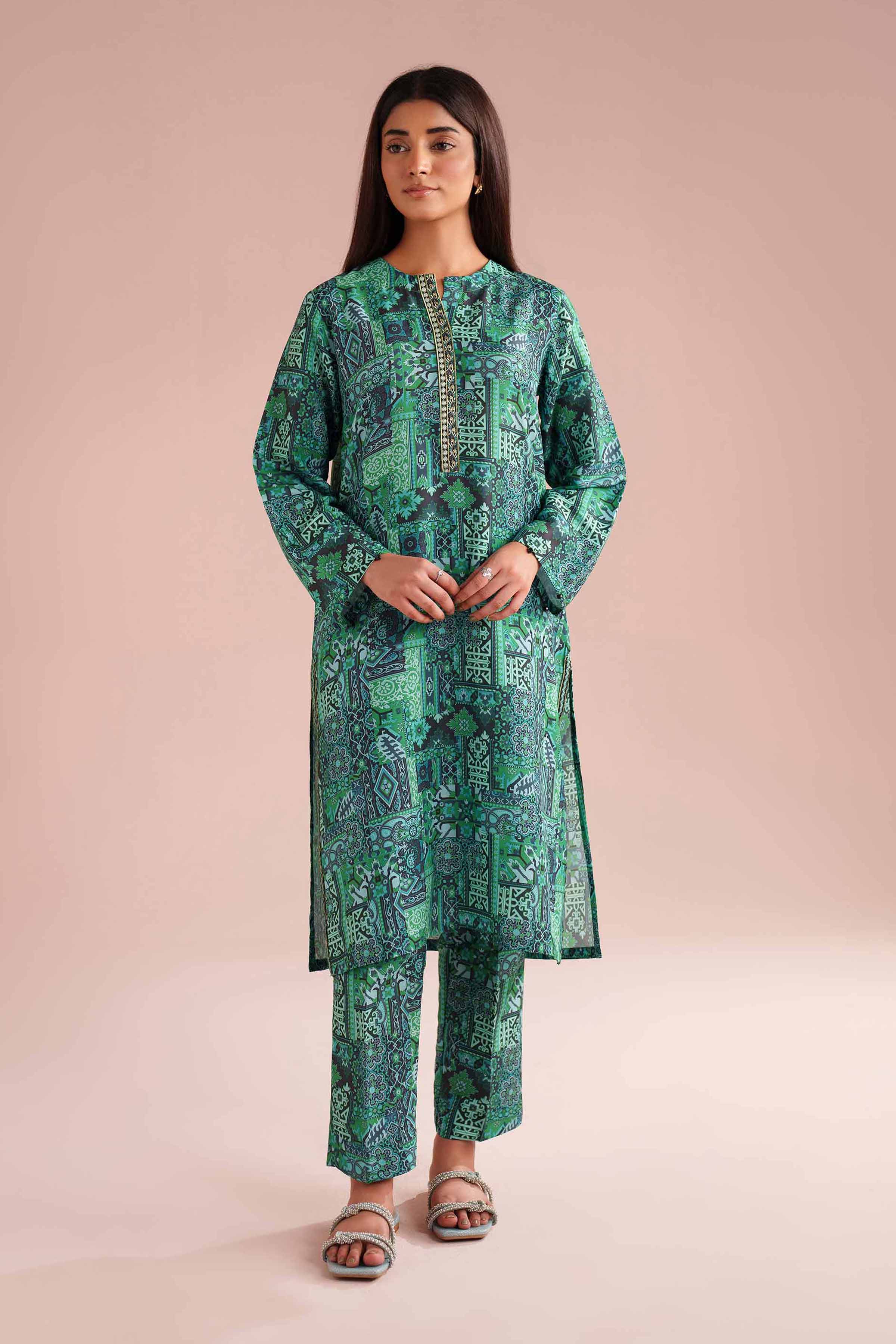 2 Piece - Printed Embroidered Suit - PE26-35 for Women - Pret Collection | Nishat | Shop Online