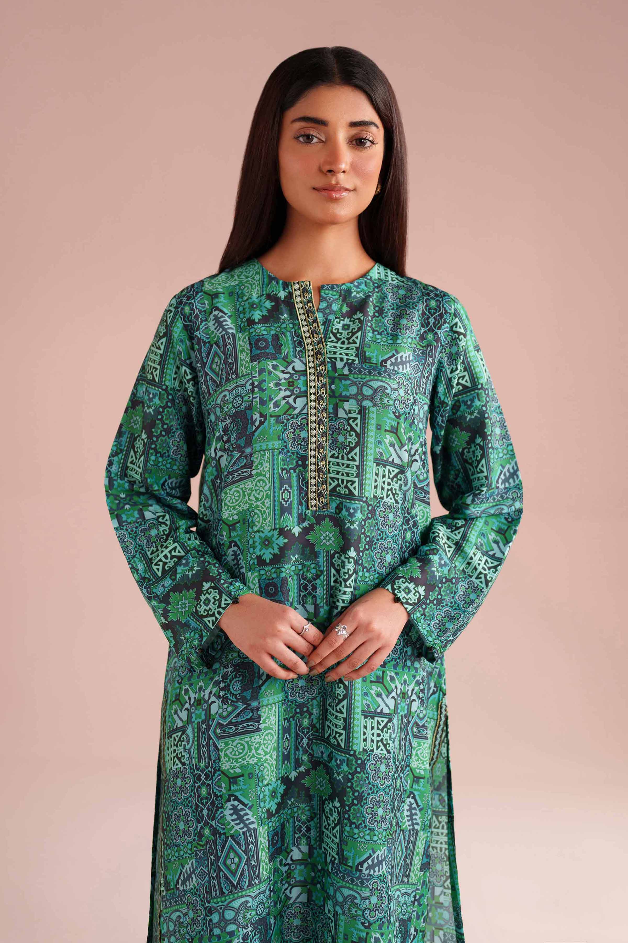 2 Piece - Printed Embroidered Suit - PE26-35 for Women - Pret Collection | Nishat | Shop Online