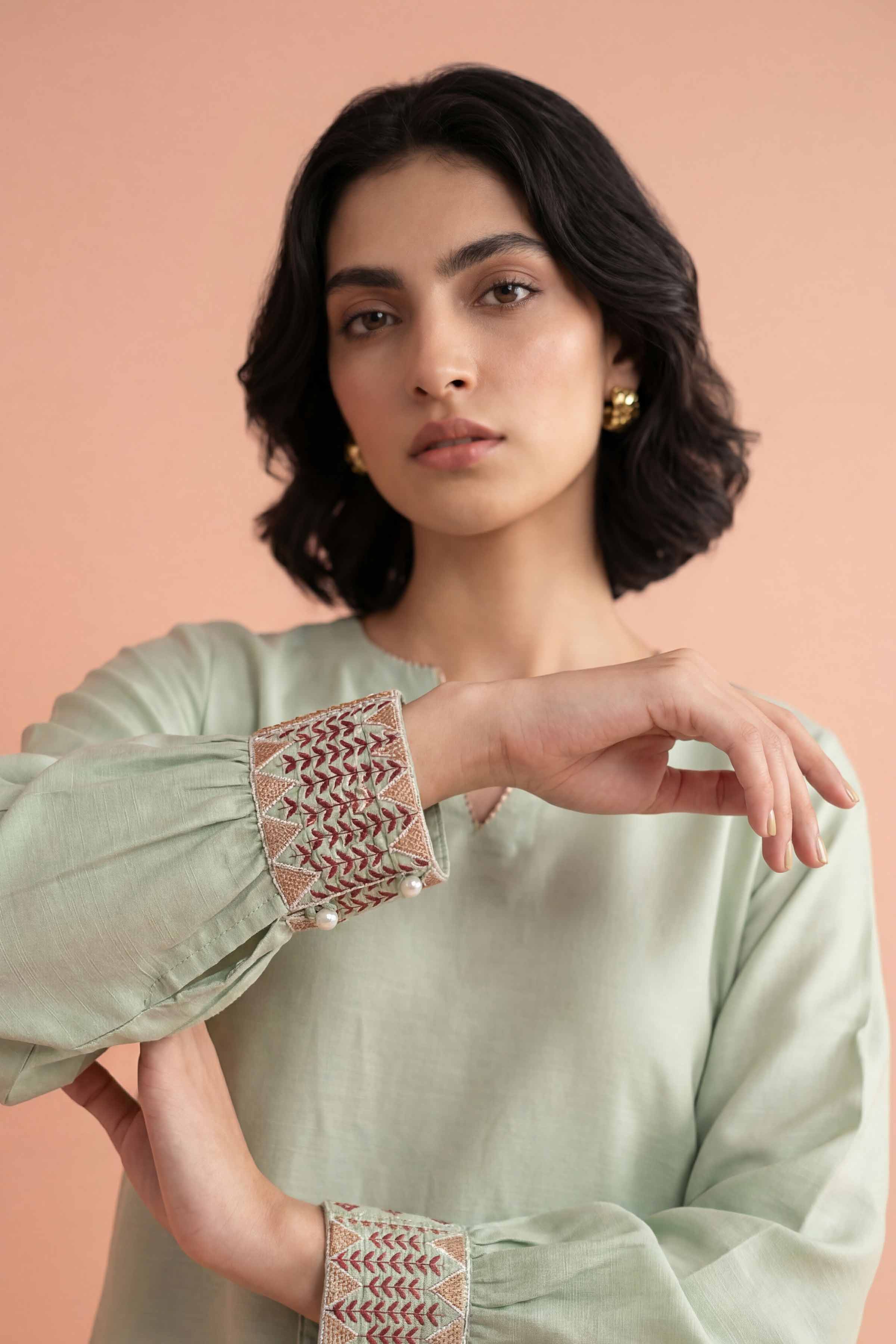 2 Piece - Embroidered Suit - PE26-409