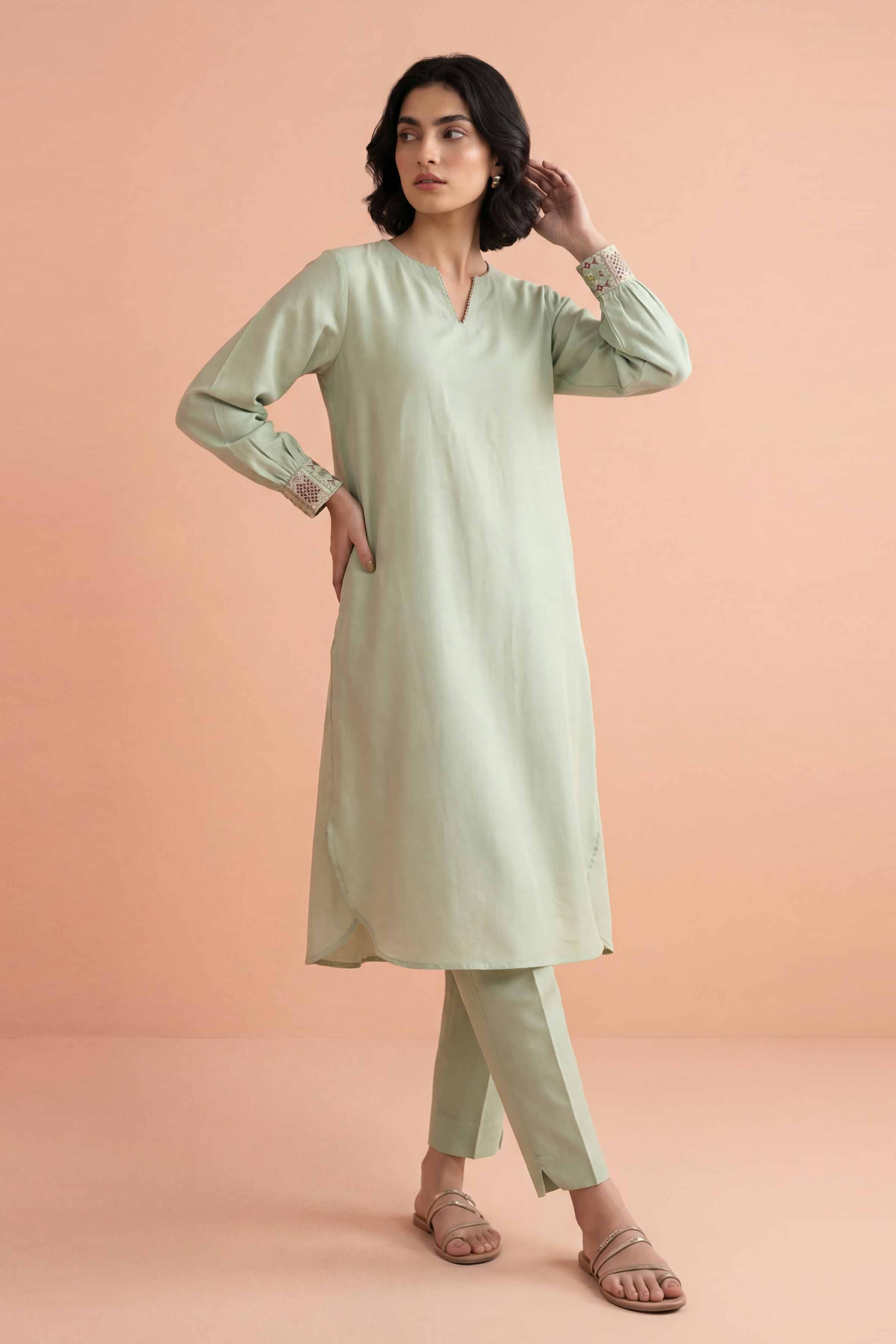 2 Piece - Embroidered Suit - PE26-409