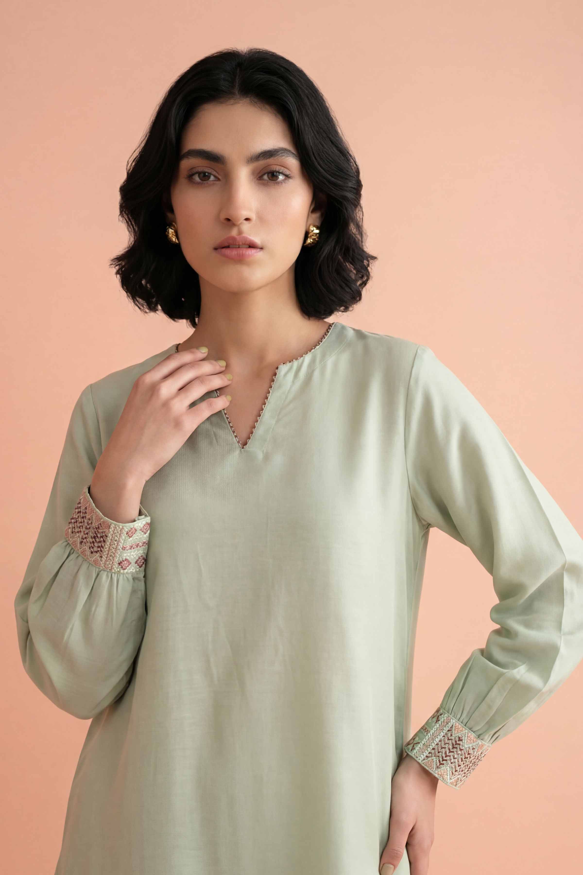 2 Piece - Embroidered Suit - PE26-409