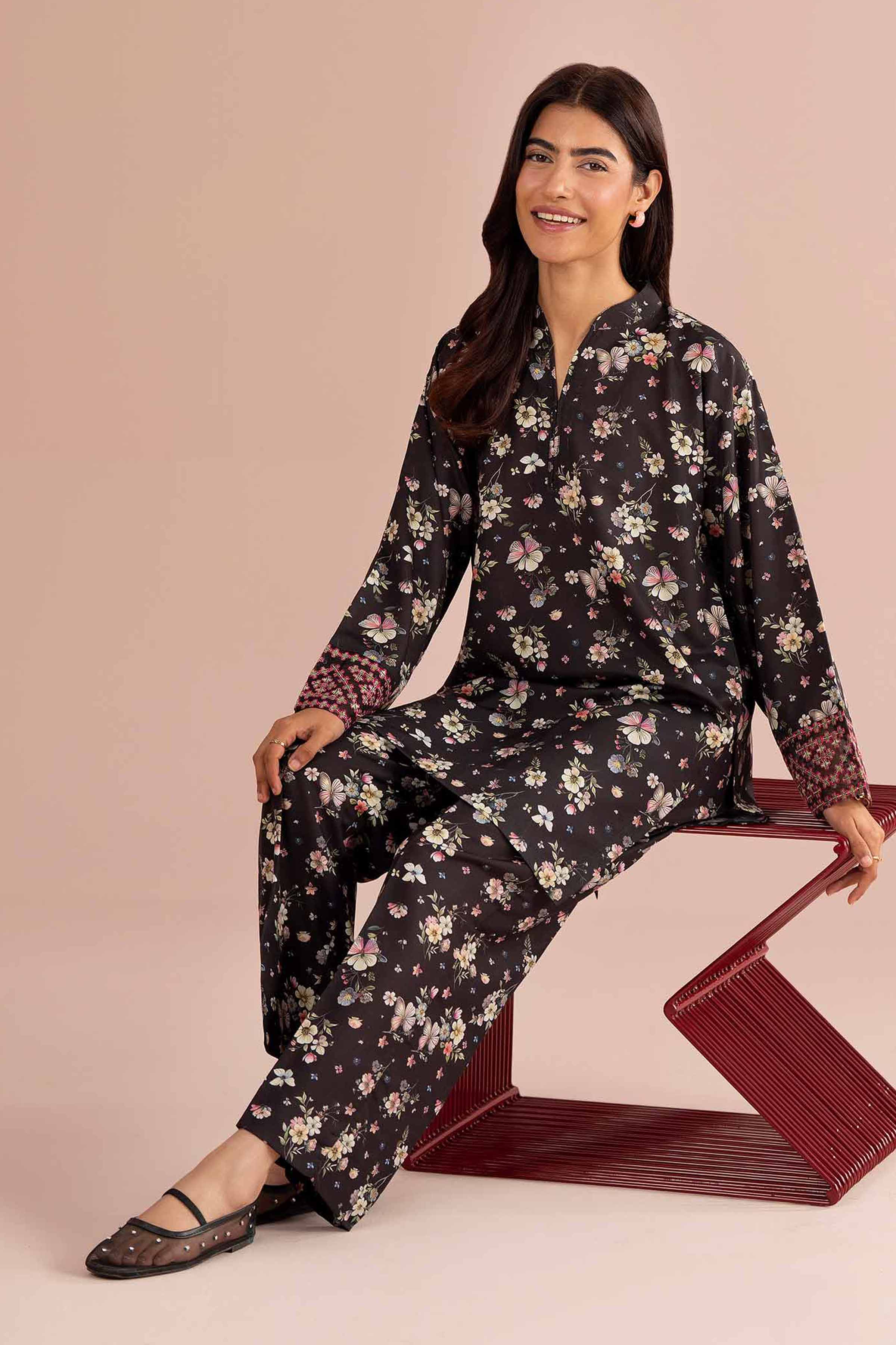 2 Piece - Printed Embroidered Suit - PE26-414 for Women - Pret Collection | Nishat | Shop Online