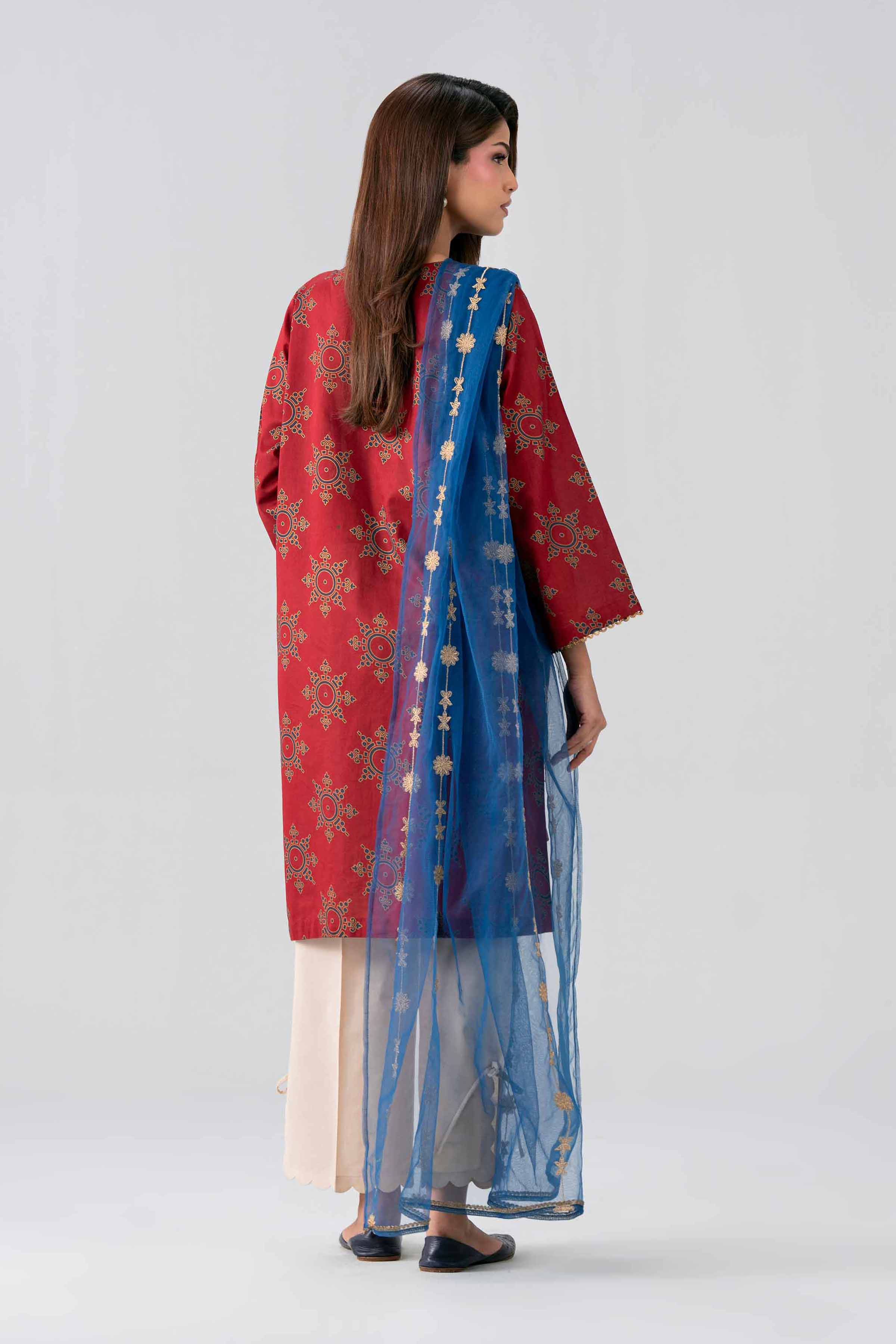 2 Piece - Printed Embroidered Suit - PE26-440
