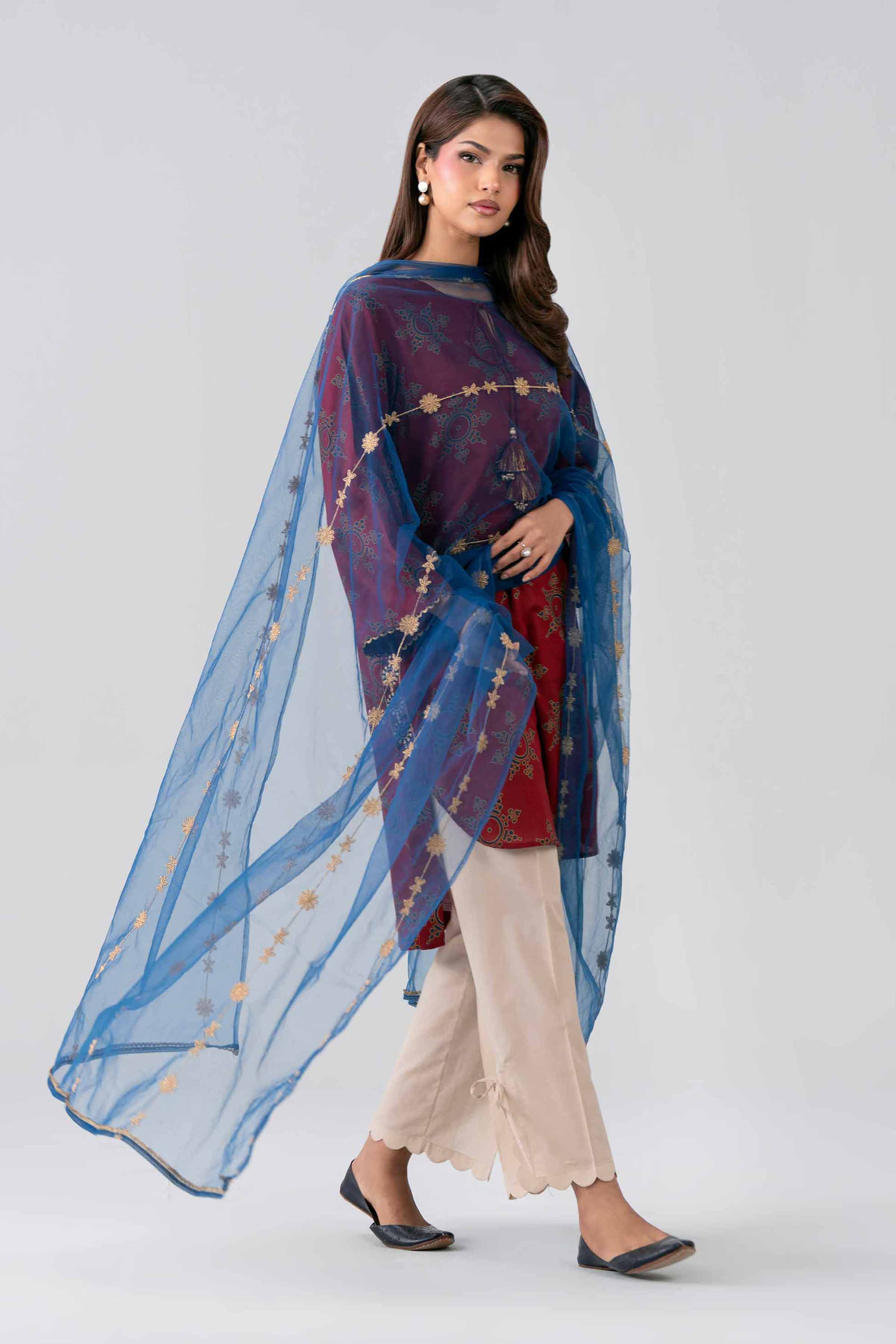 2 Piece - Printed Embroidered Suit - PE26-440