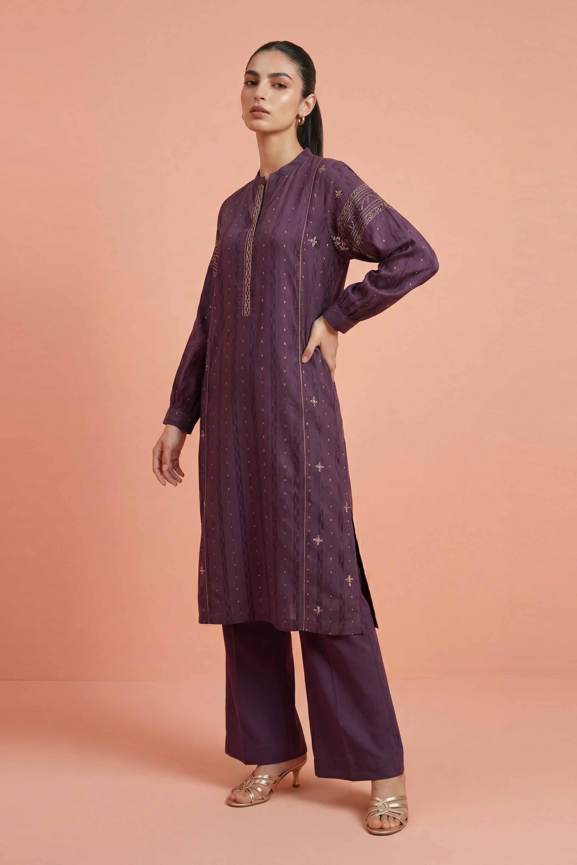 2 Piece - Embroidered Suit - PE26-458