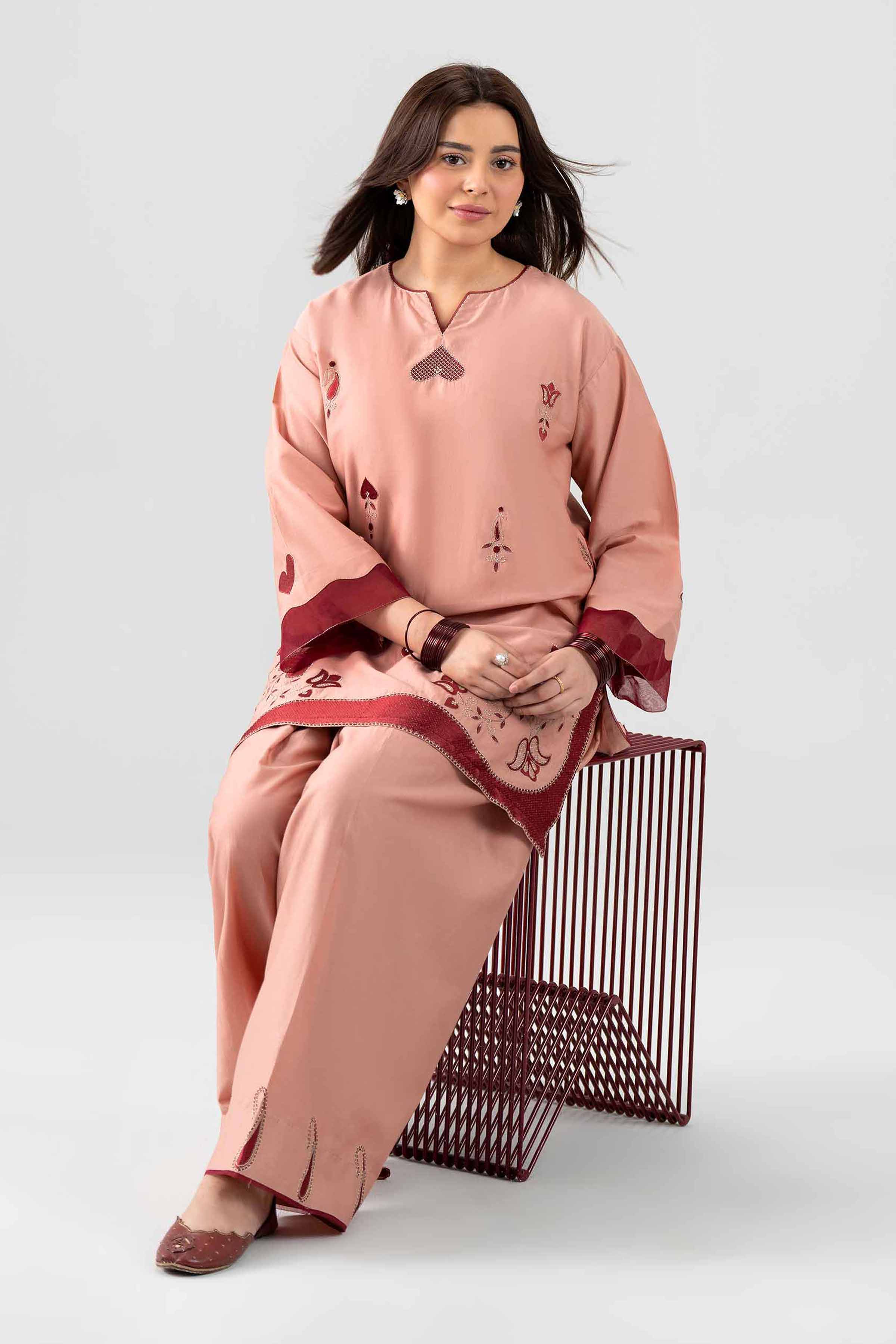 2 Piece - Embroidered Suit - PE26-463