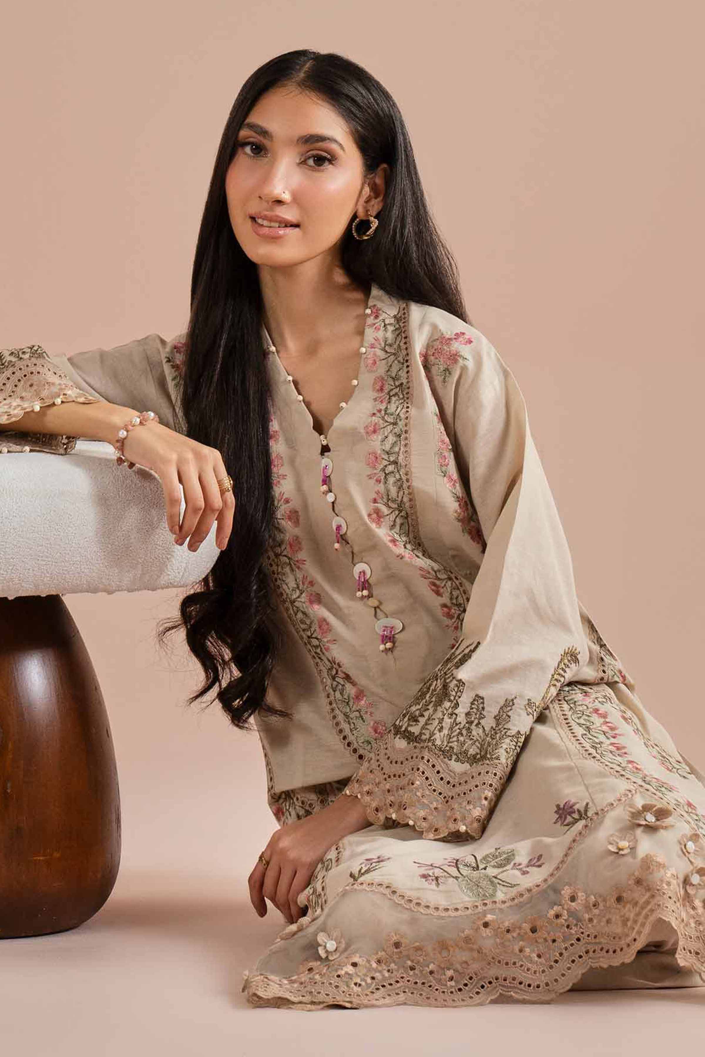2 Piece - Embroidered Suit - PE26-48 for Women - Pret Collection | Nishat | Shop Online