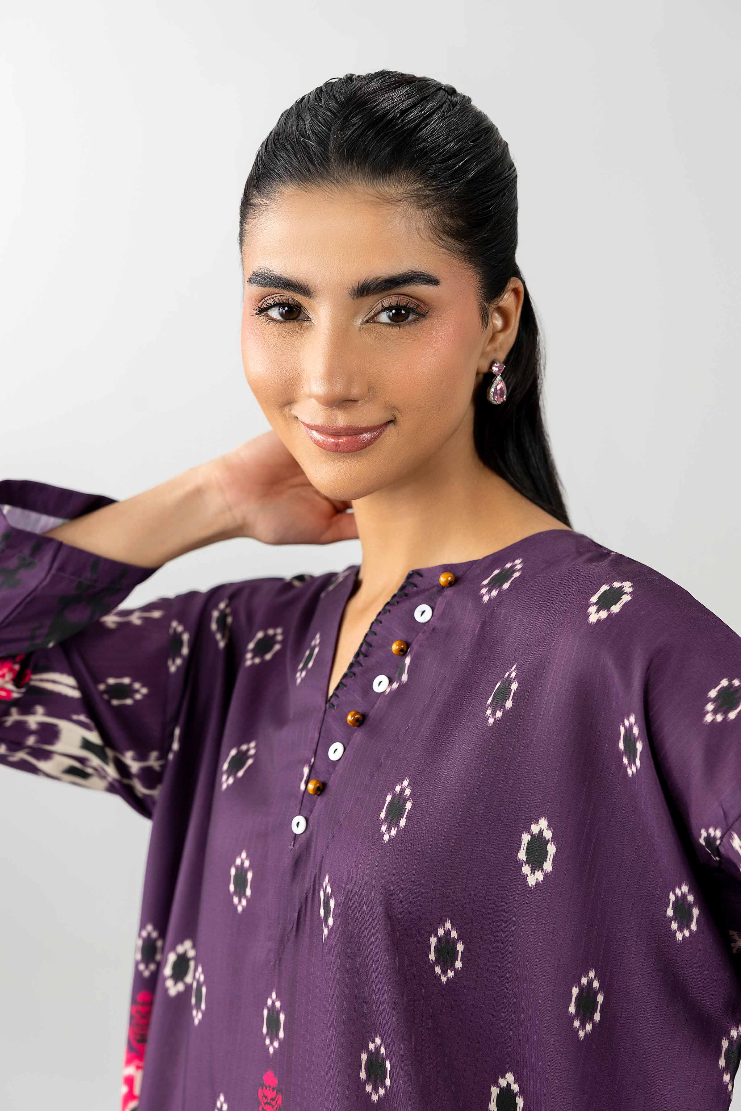 2 Piece - Printed Embroidered Suit - PE26-482