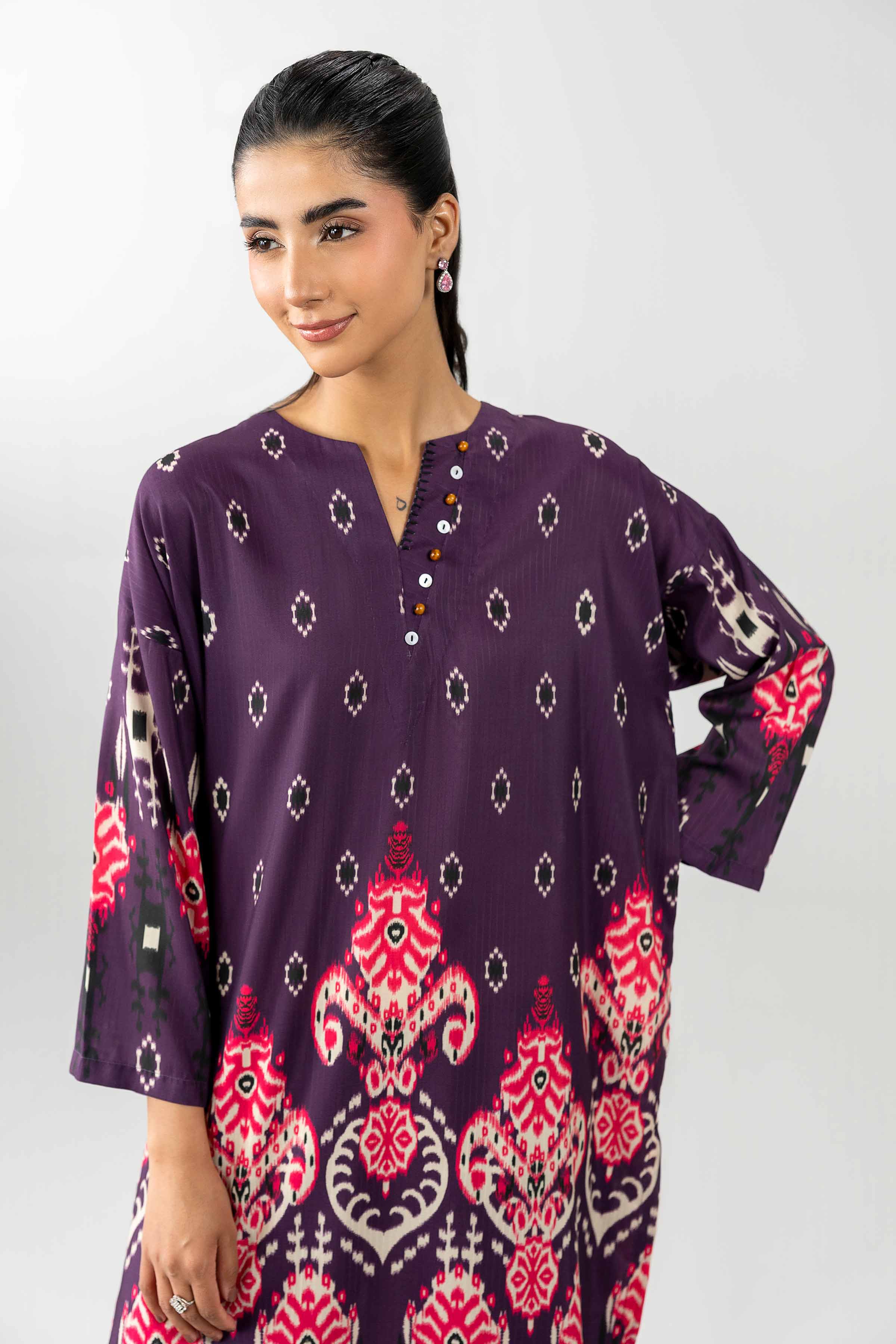 2 Piece - Printed Embroidered Suit - PE26-482