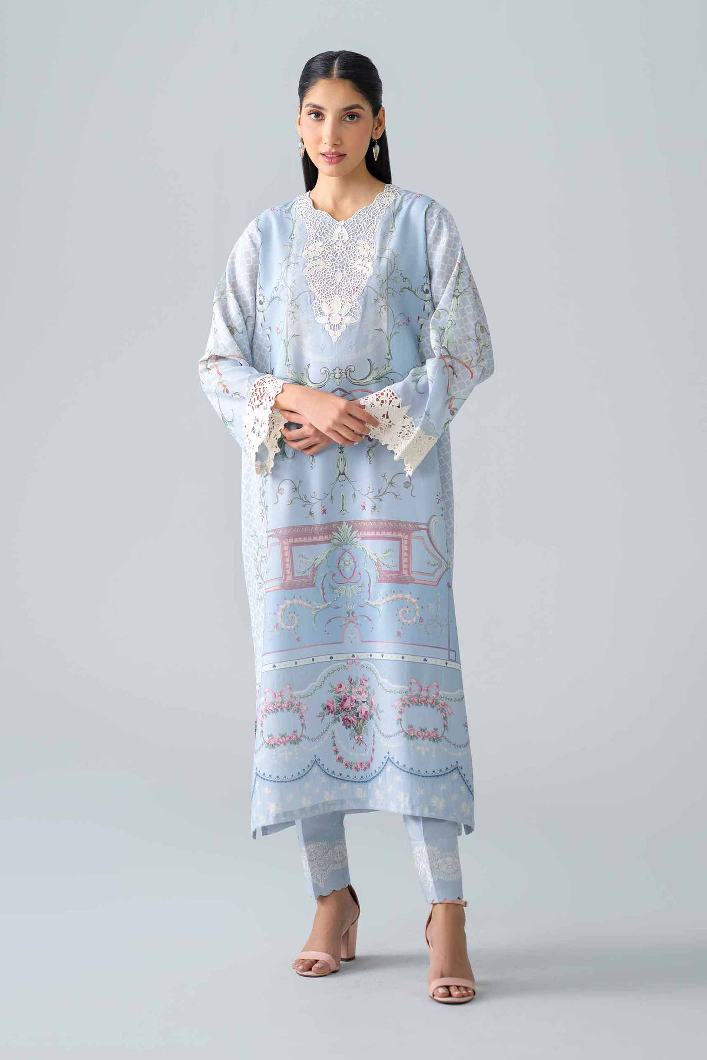2 Piece - Printed Embroidered Suit - PE26-484