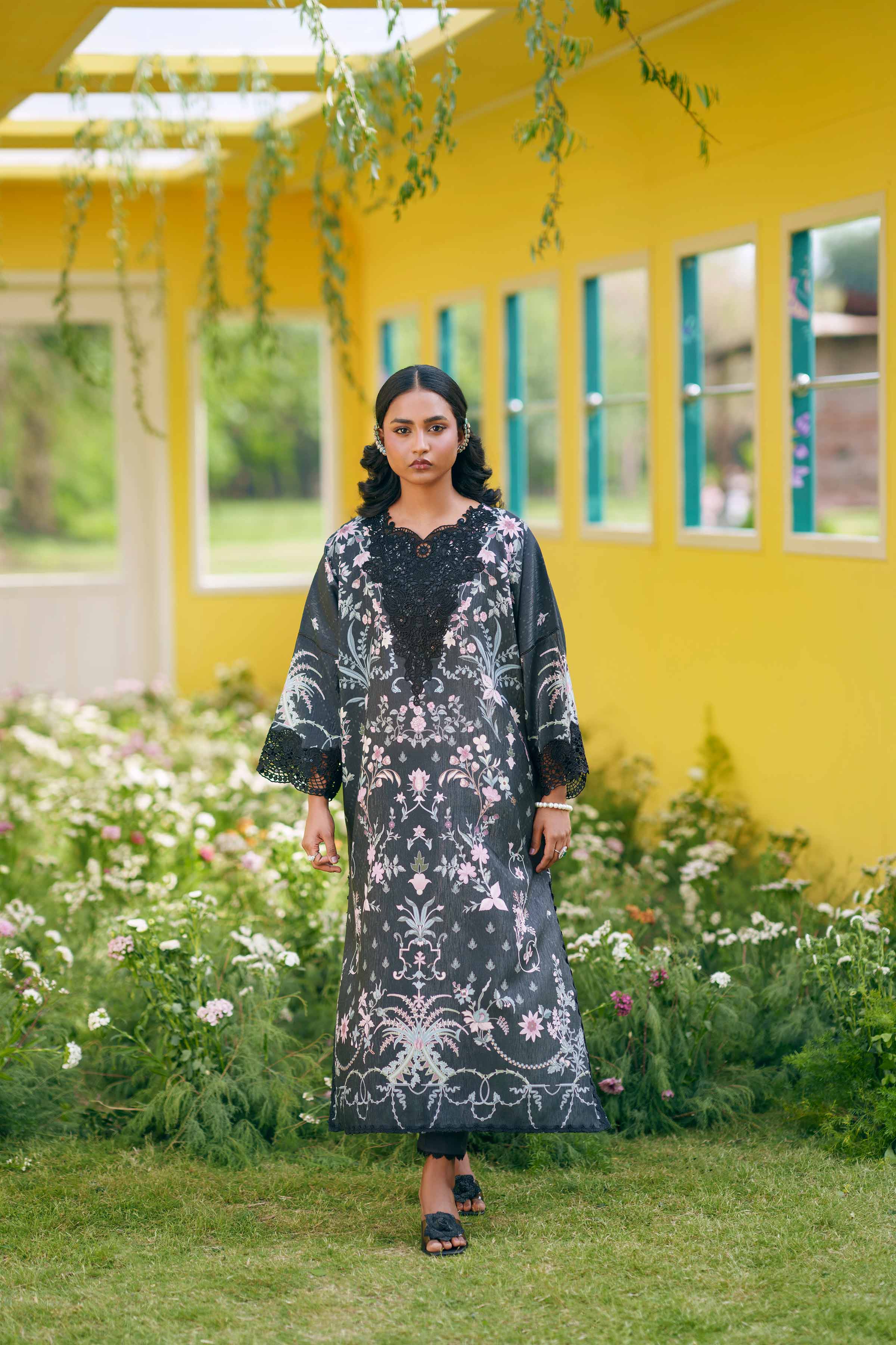 2 Piece - Printed Embroidered Suit - PE26-487