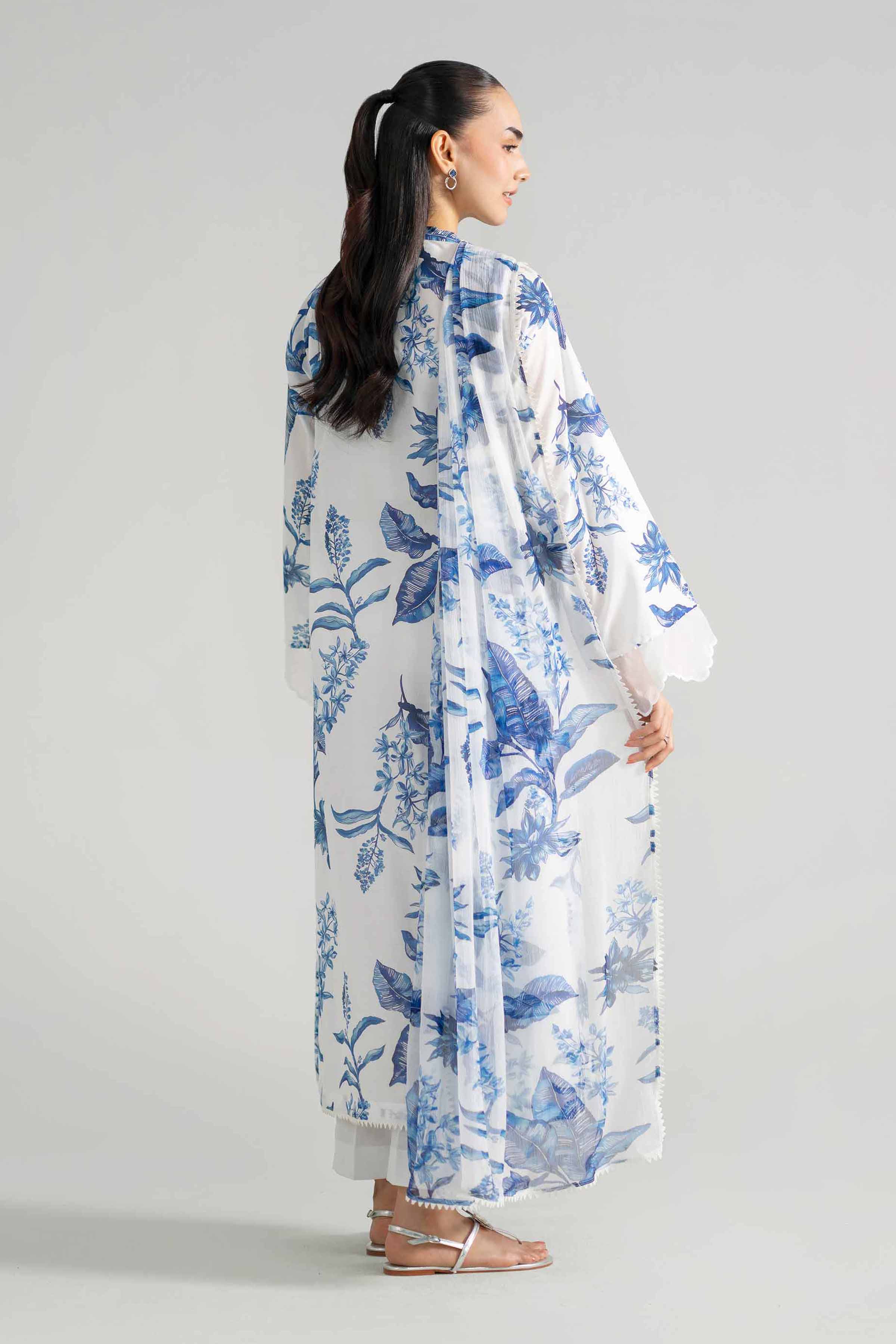 3 Piece - Printed Embroidered Suit - PE26-494