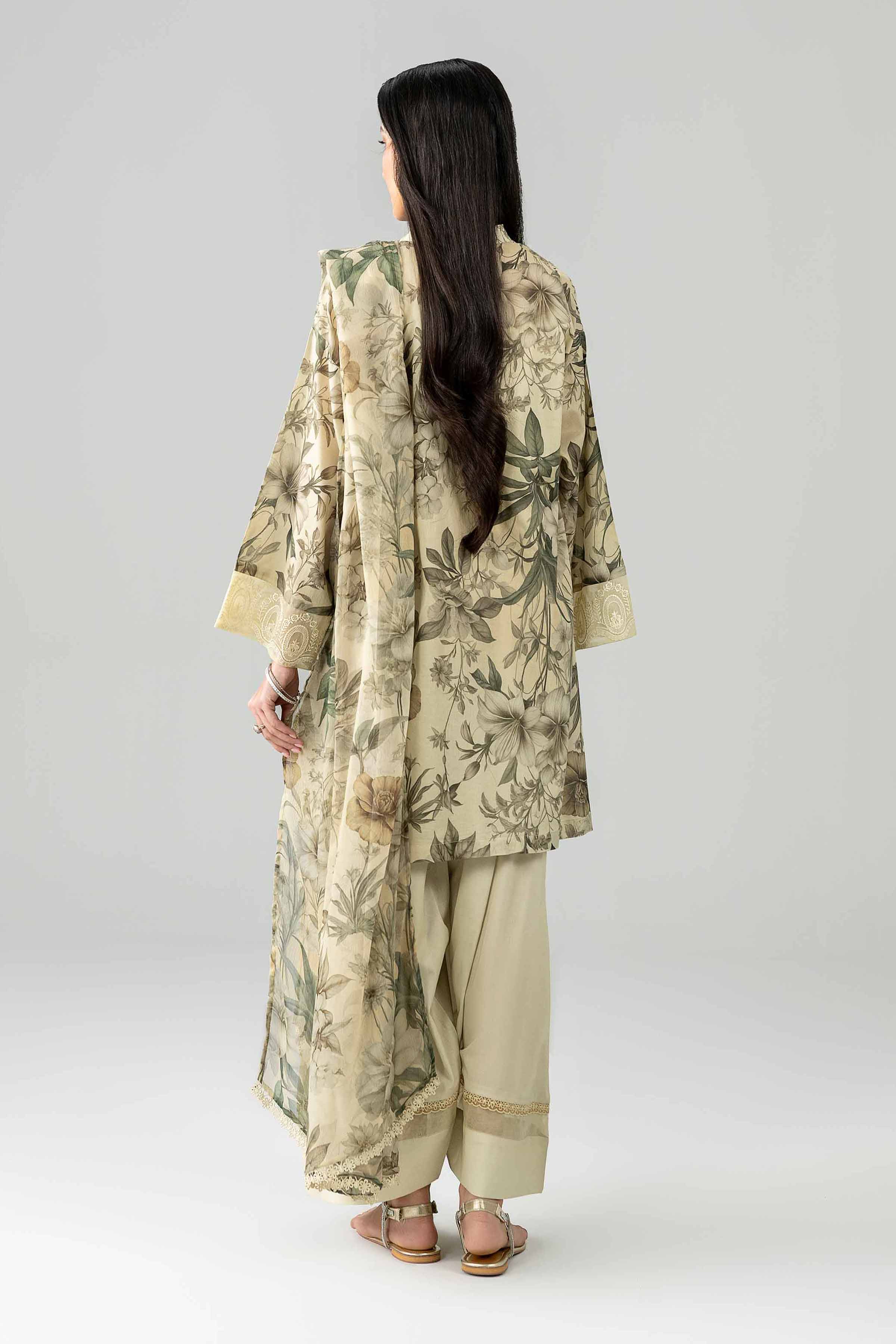 3 Piece - Printed Embroidered Suit - PE26-497