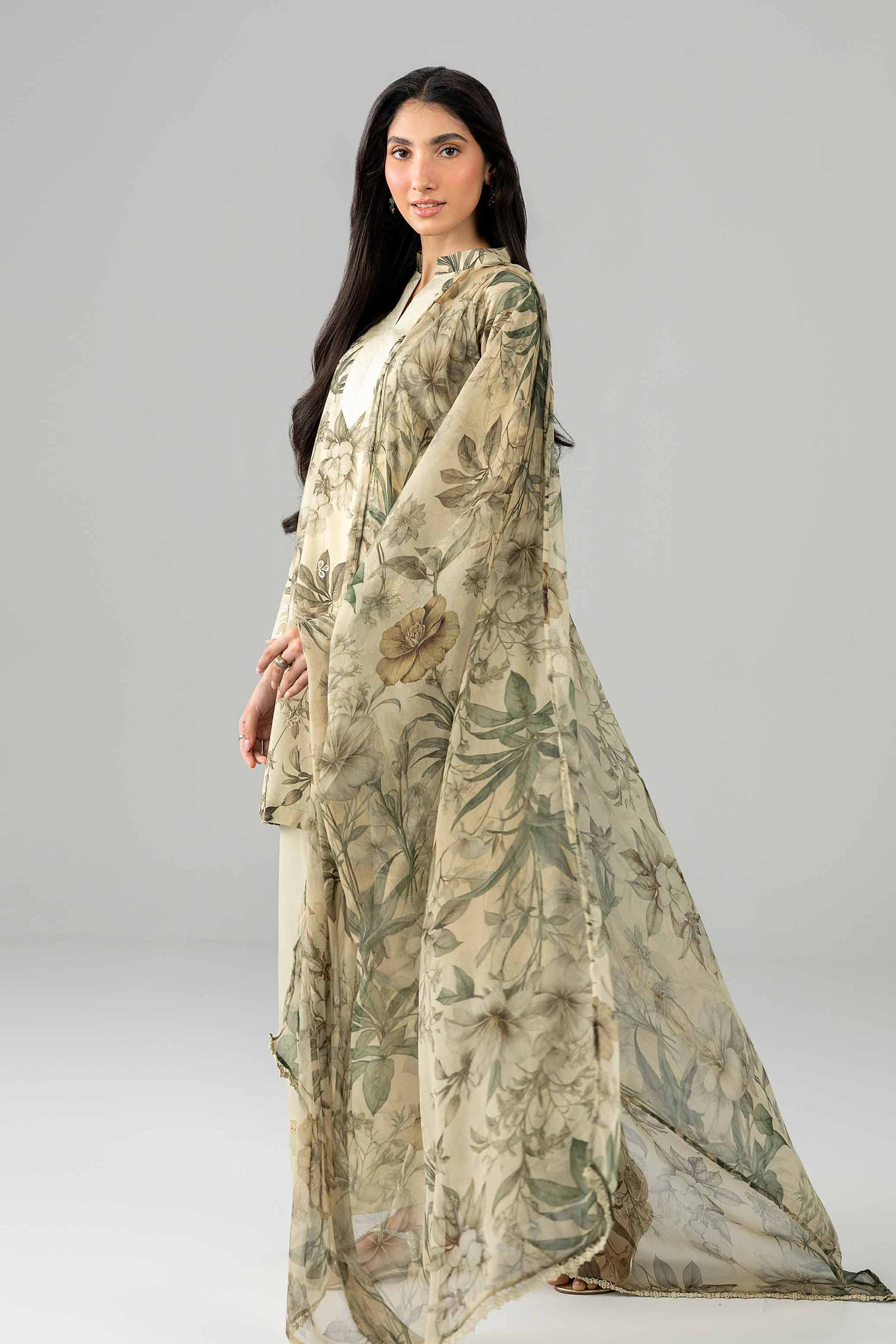 3 Piece - Printed Embroidered Suit - PE26-497