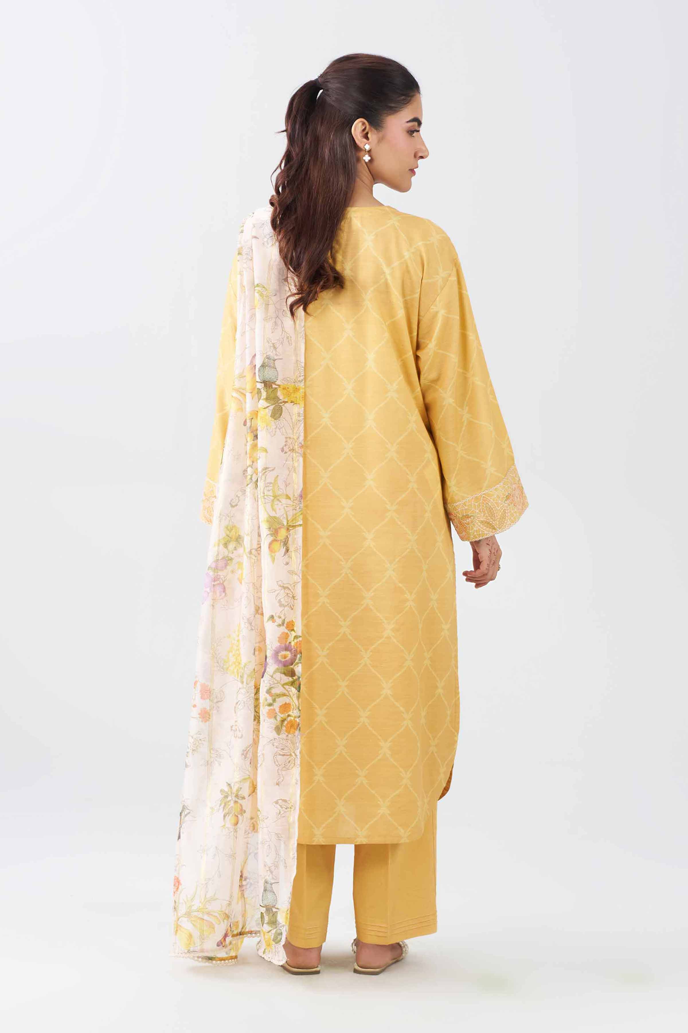 3 Piece - Printed Embroidered Suit - PE26-522
