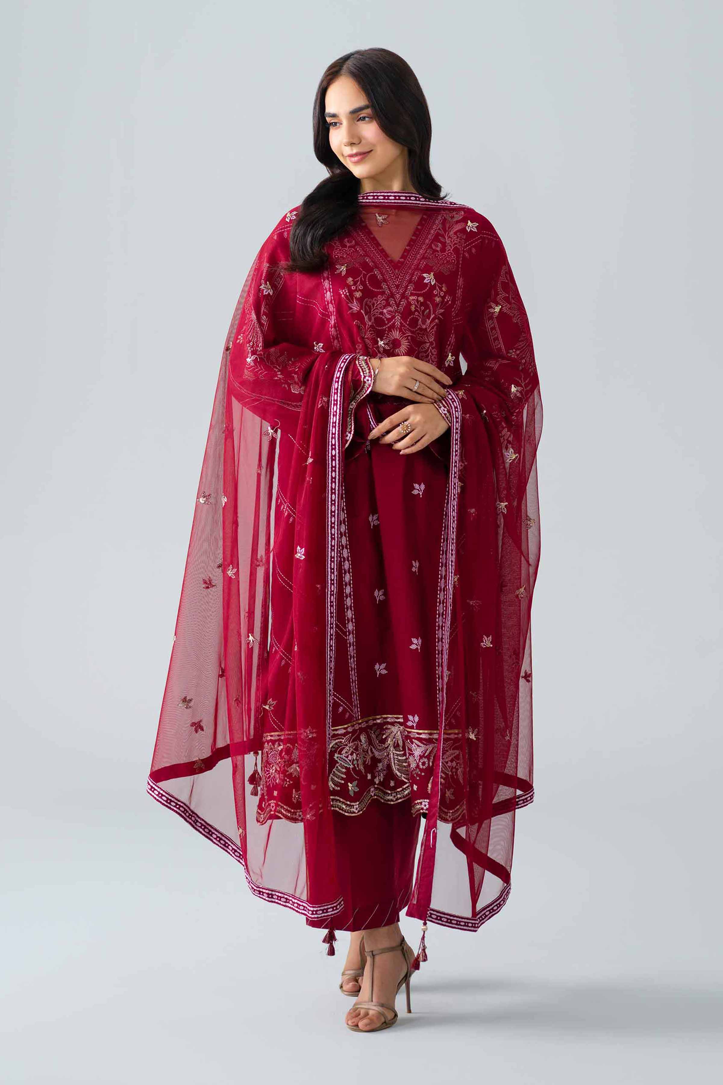 3 Piece - Embroidered Suit - PE26-542