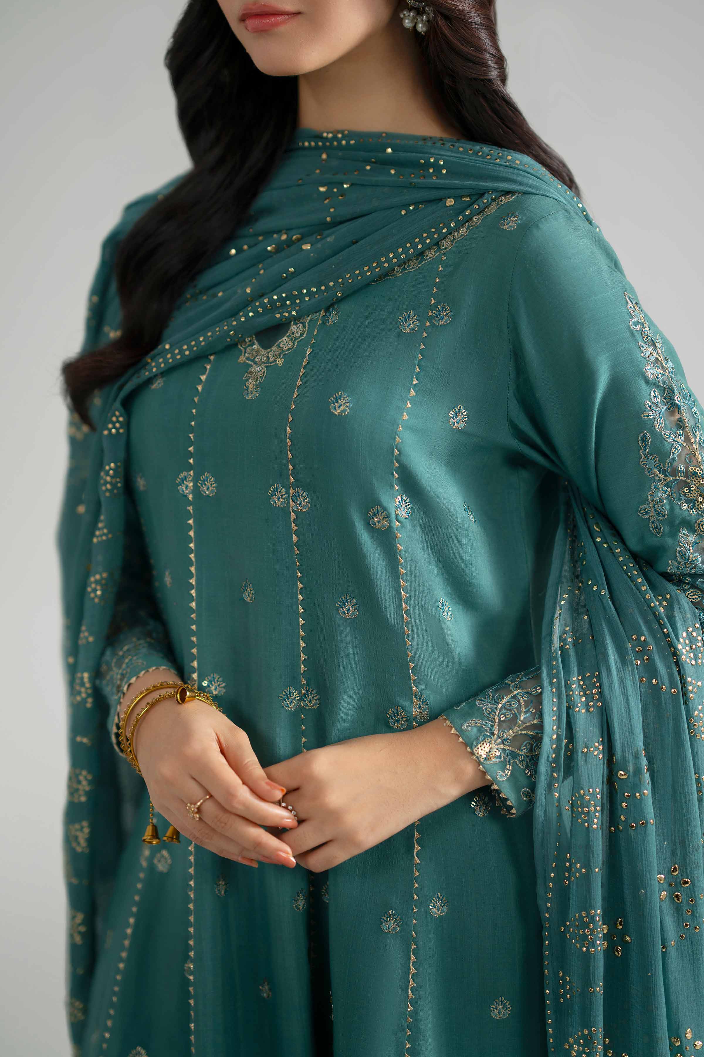 3 Piece - Embroidered Suit - PE26-598
