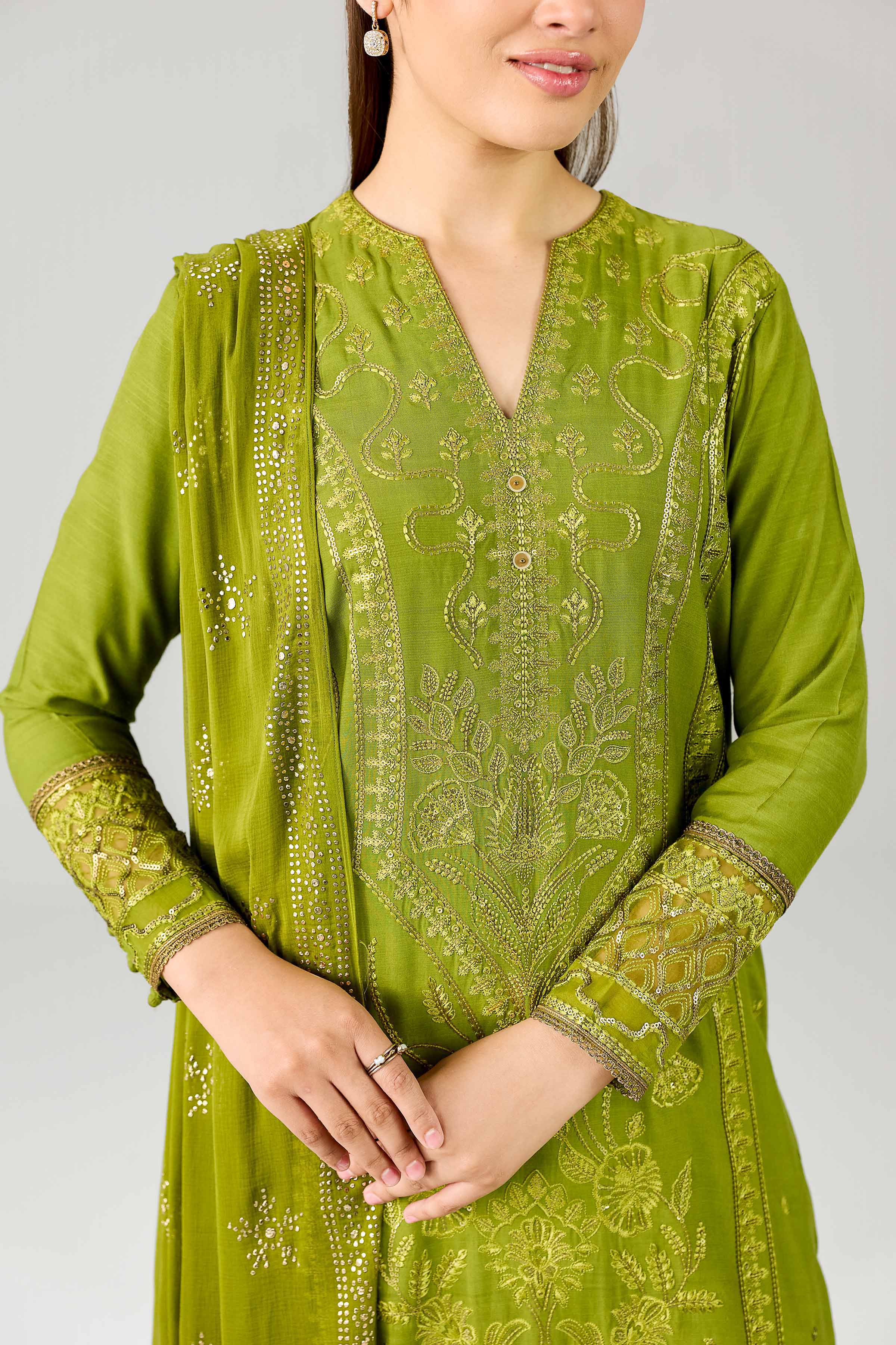 3 Piece - Embroidered Suit - PE26-599