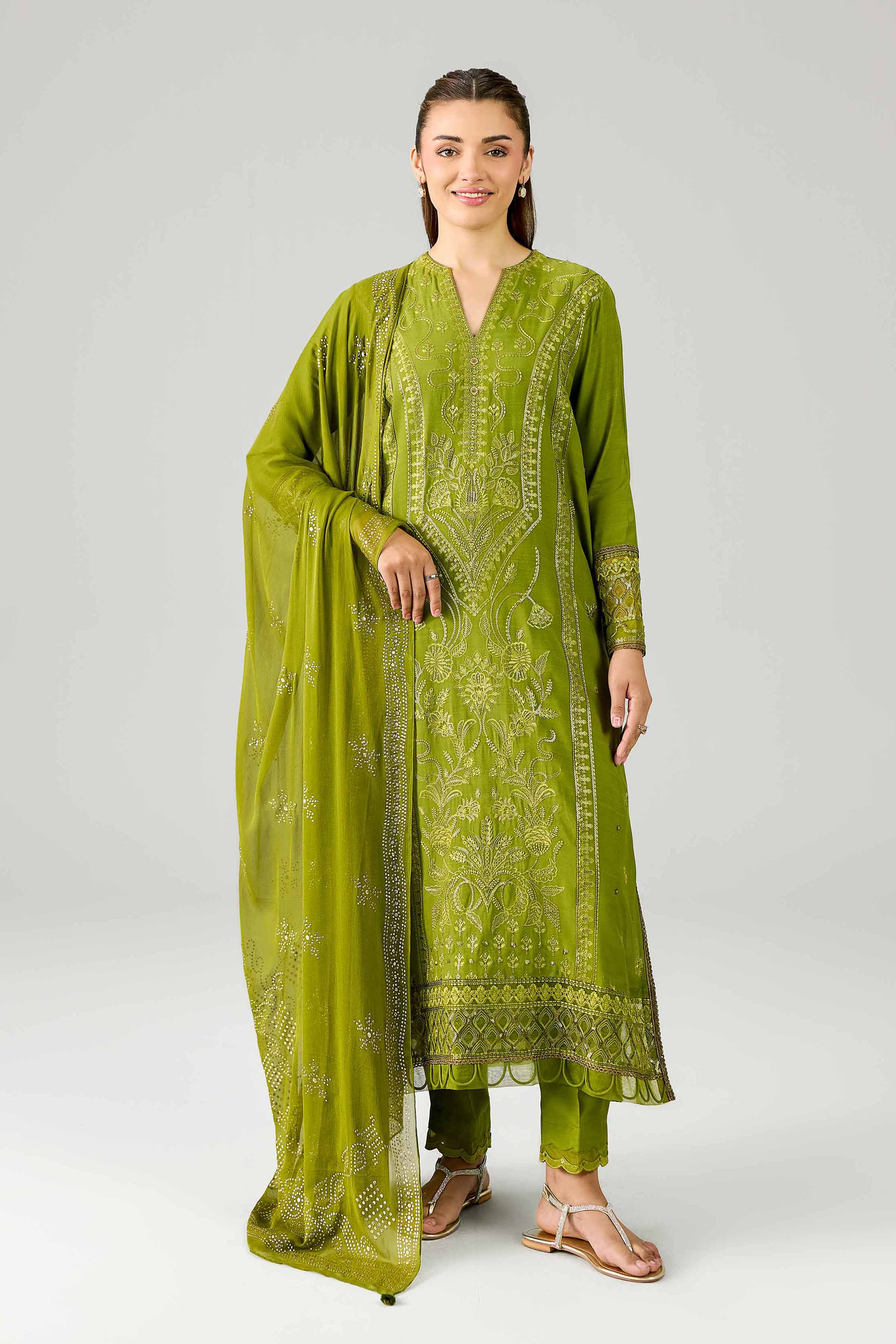 3 Piece - Embroidered Suit - PE26-599