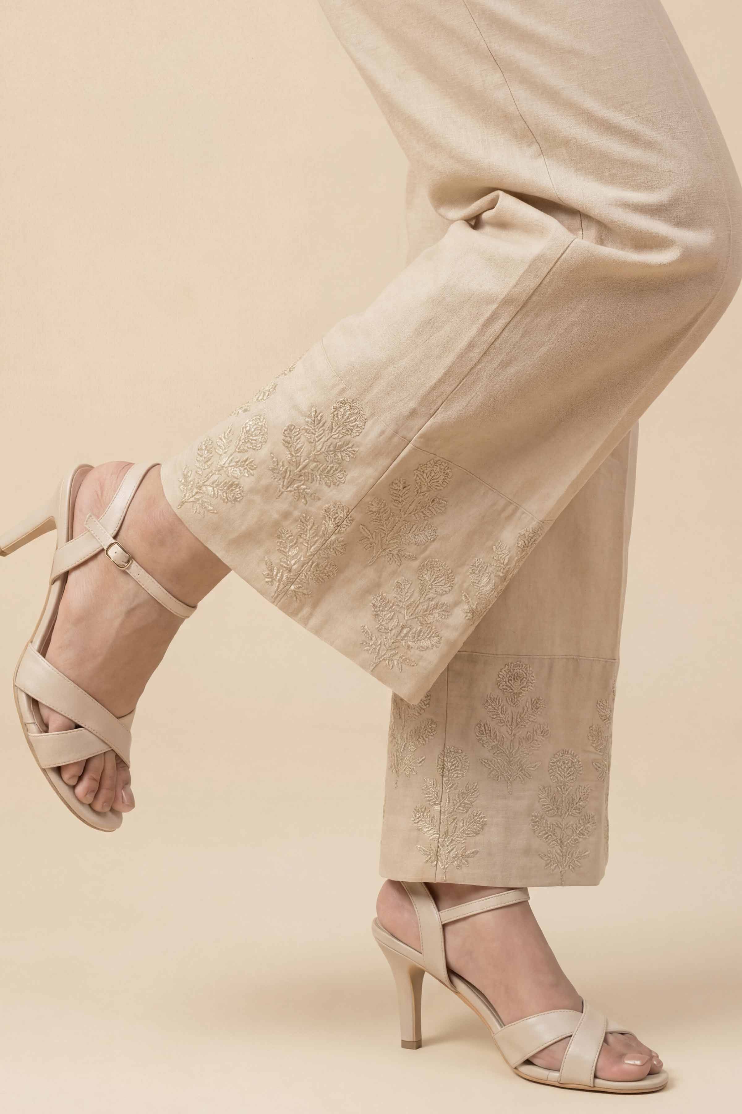 Embroidered Trousers -PE26-640 for Women - Pret Collection | Nishat | Shop Online