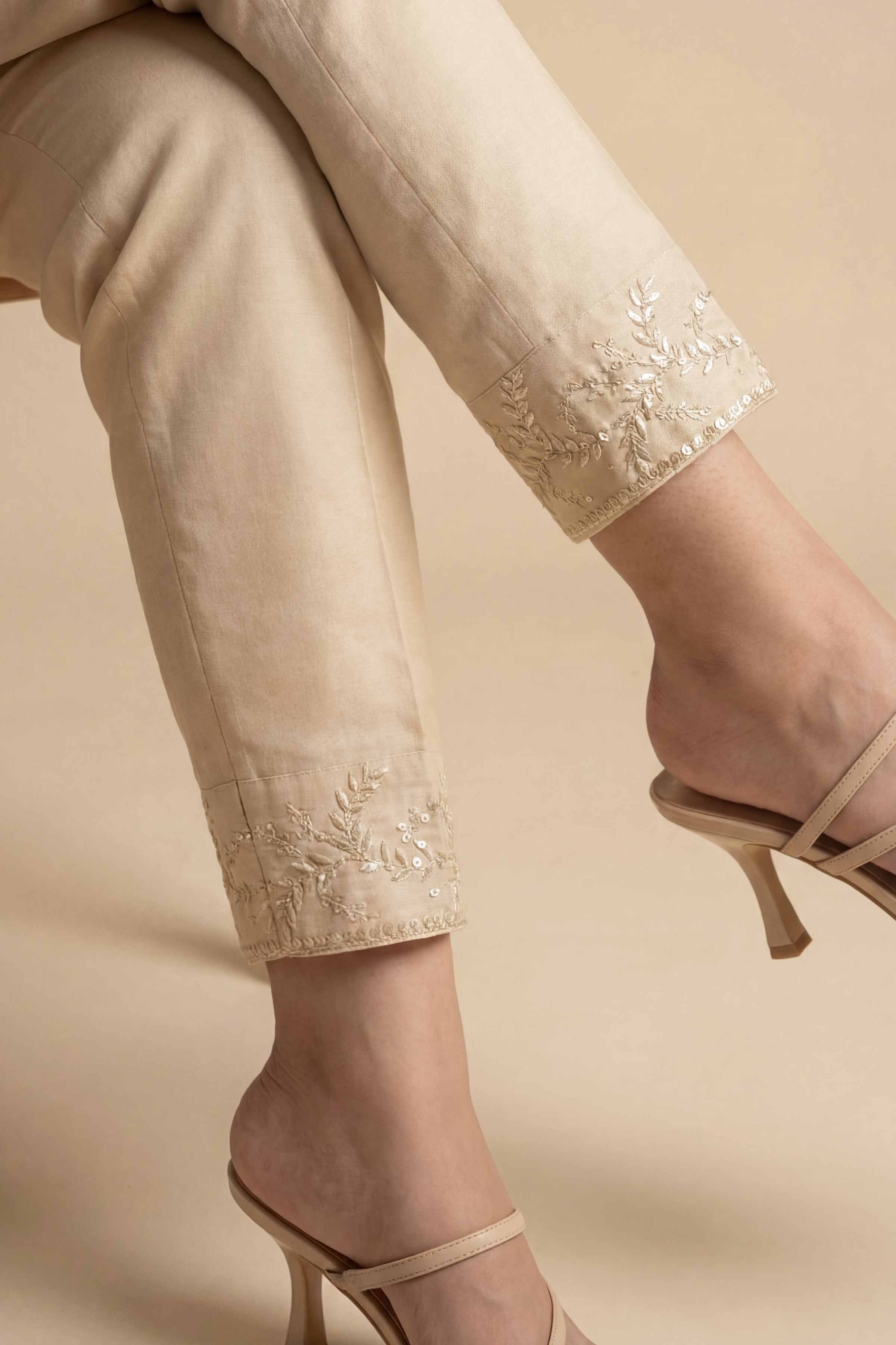 Embroidered Trousers - PE26-648 for Women - Pret Collection | Nishat | Shop Online