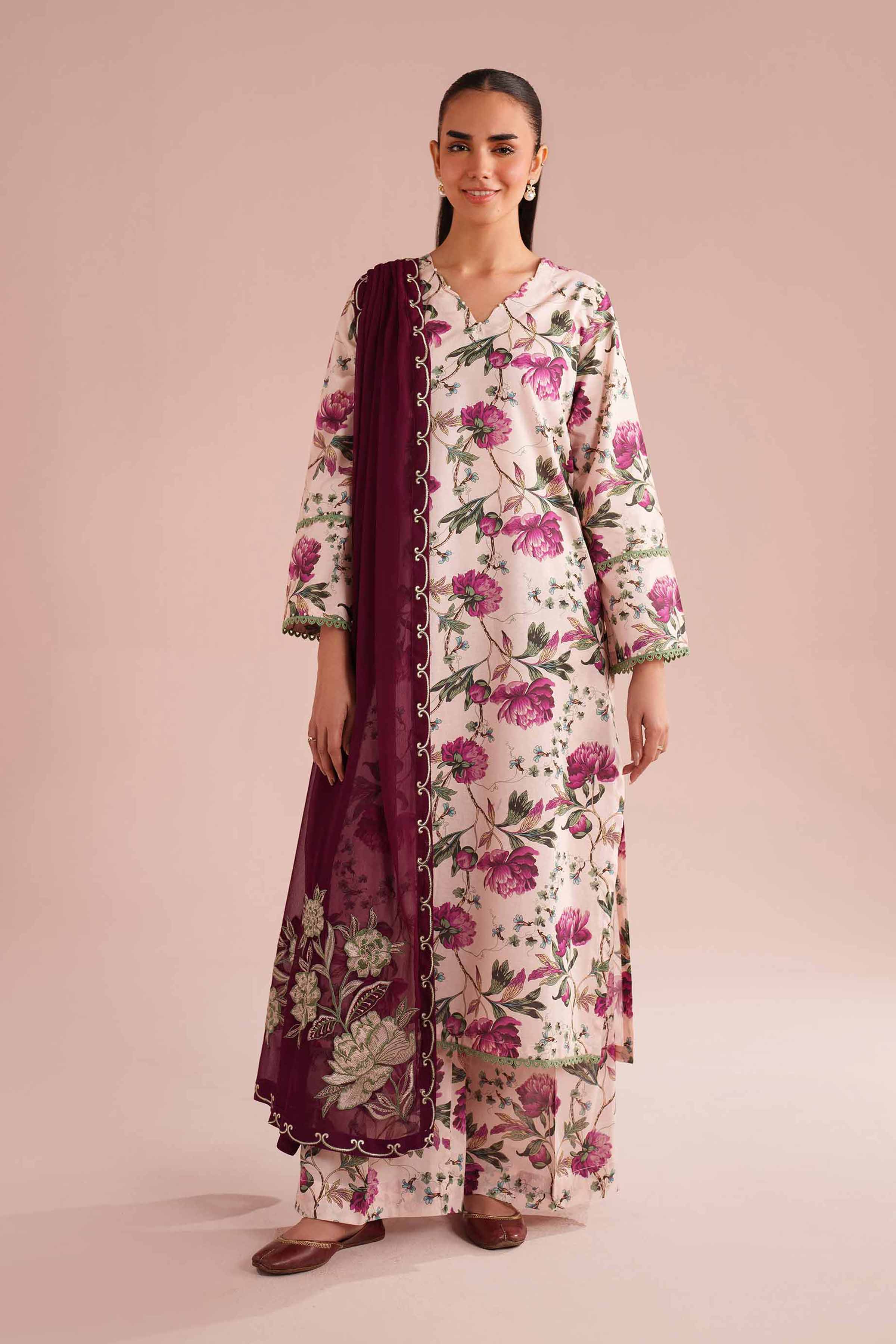 3 Piece - Printed Embroidered Suit - PE26-70 for Women - Pret Collection | Nishat | Shop Online