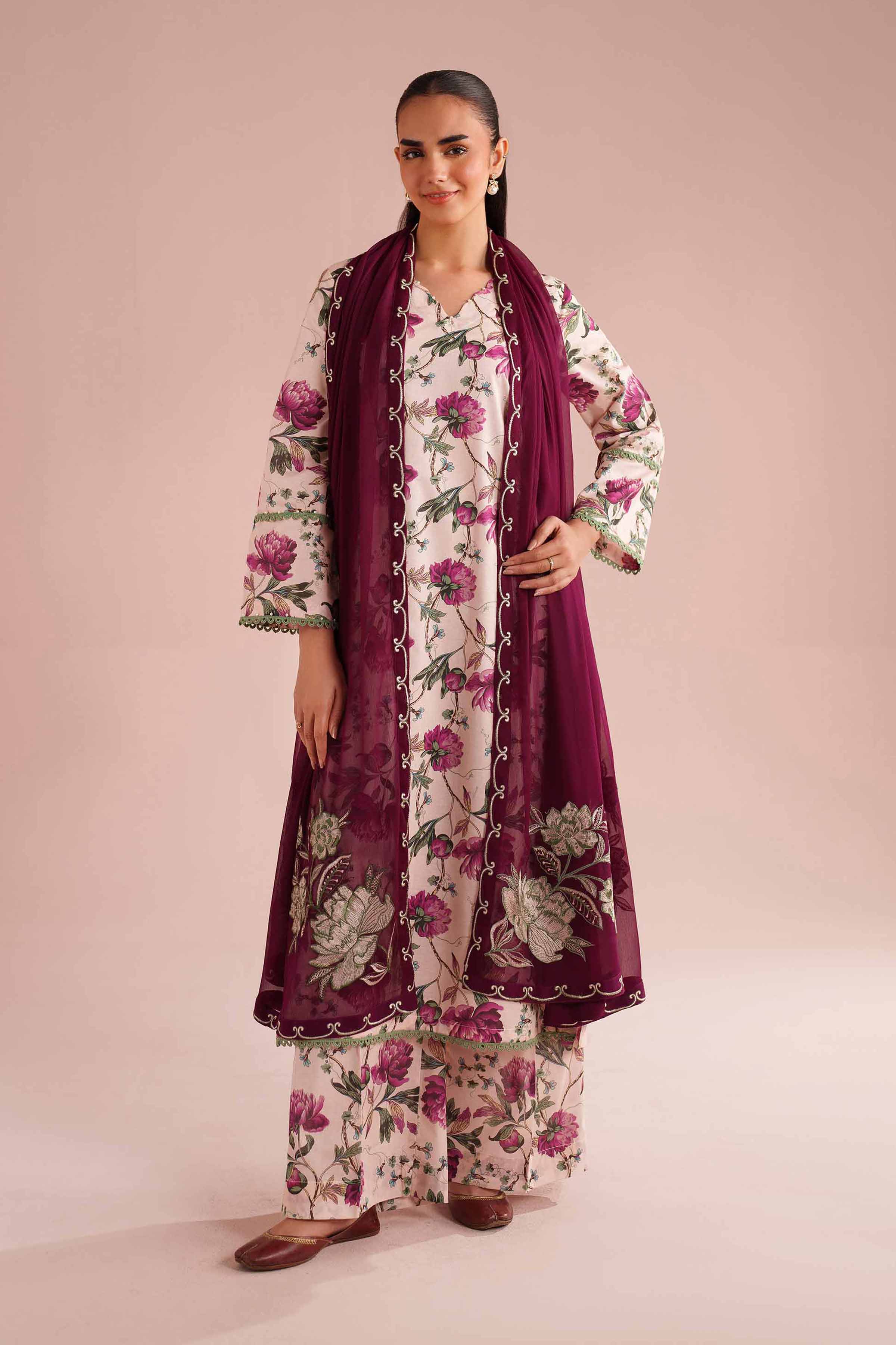 3 Piece - Printed Embroidered Suit - PE26-70 for Women - Pret Collection | Nishat | Shop Online