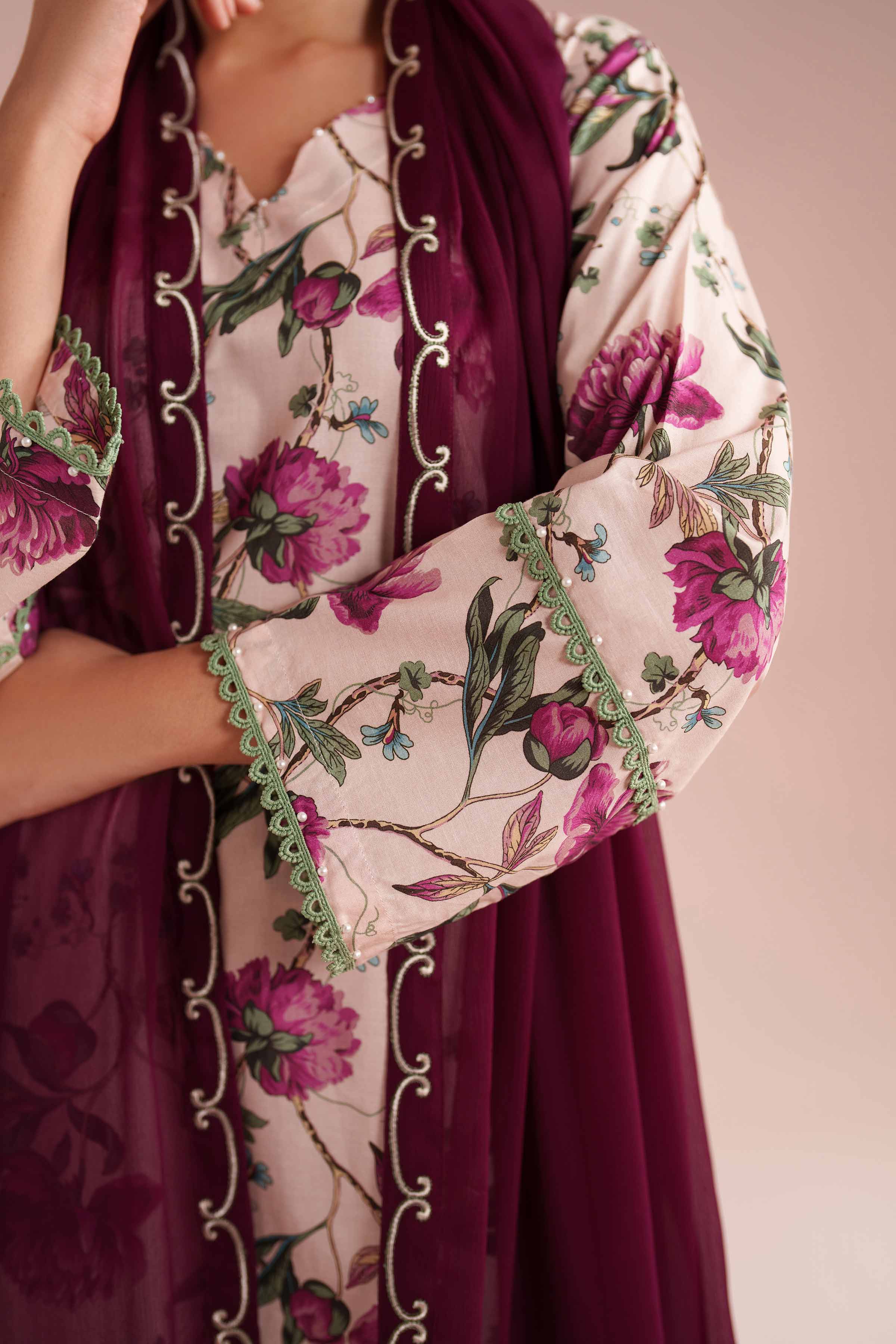 3 Piece - Printed Embroidered Suit - PE26-70 for Women - Pret Collection | Nishat | Shop Online