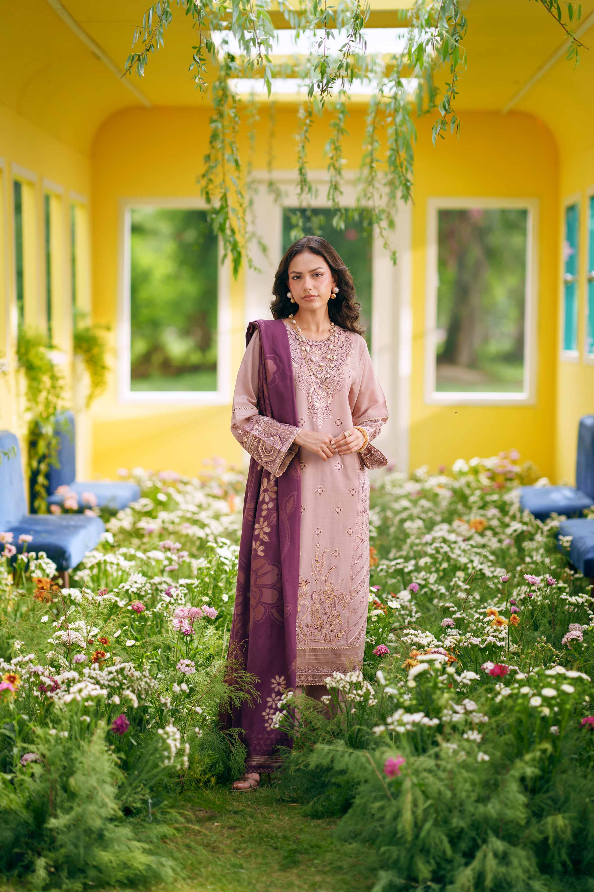 3 Piece - Embroidered Suit - PE26-76