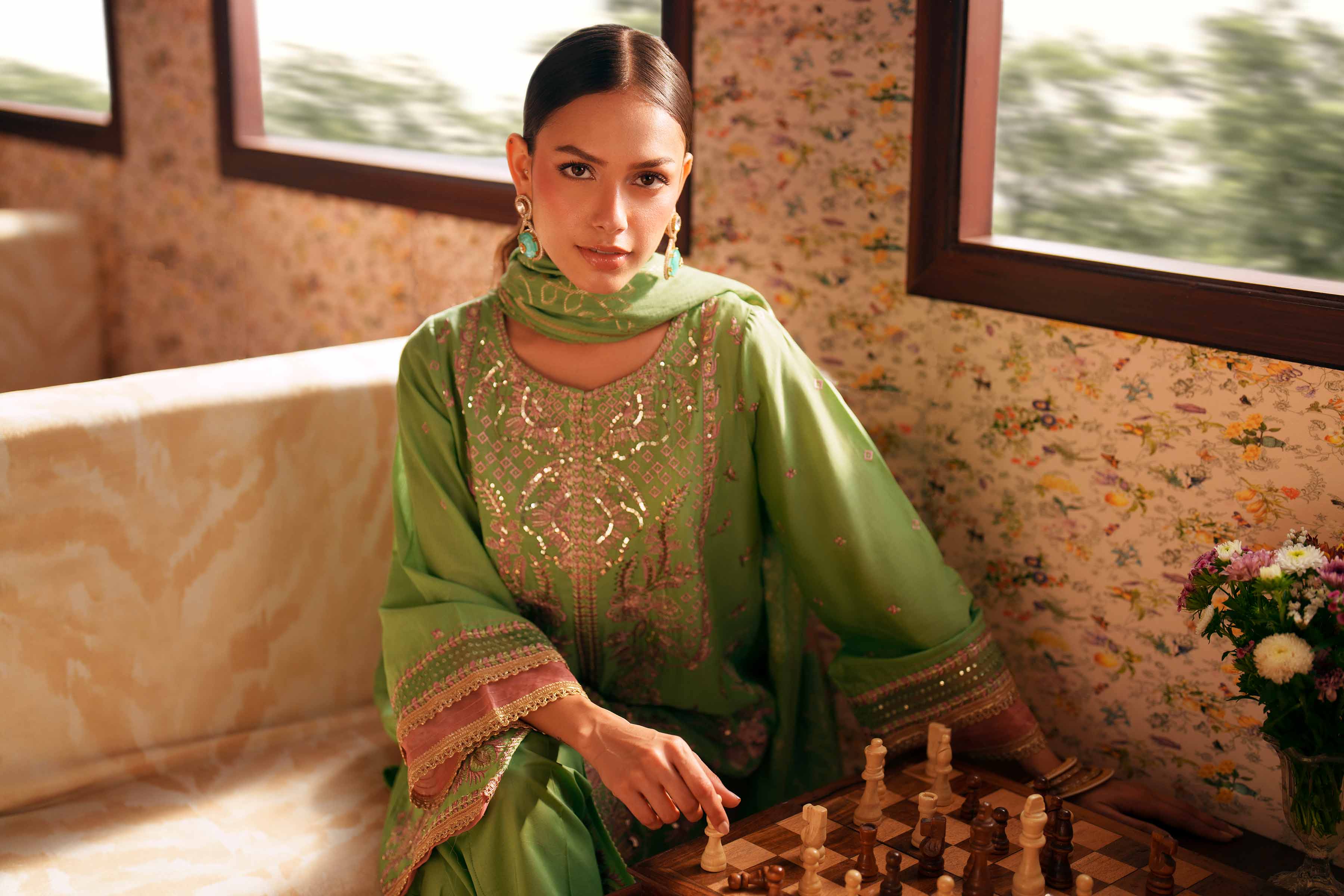 3 Piece - Embroidered Suit - PE26-78