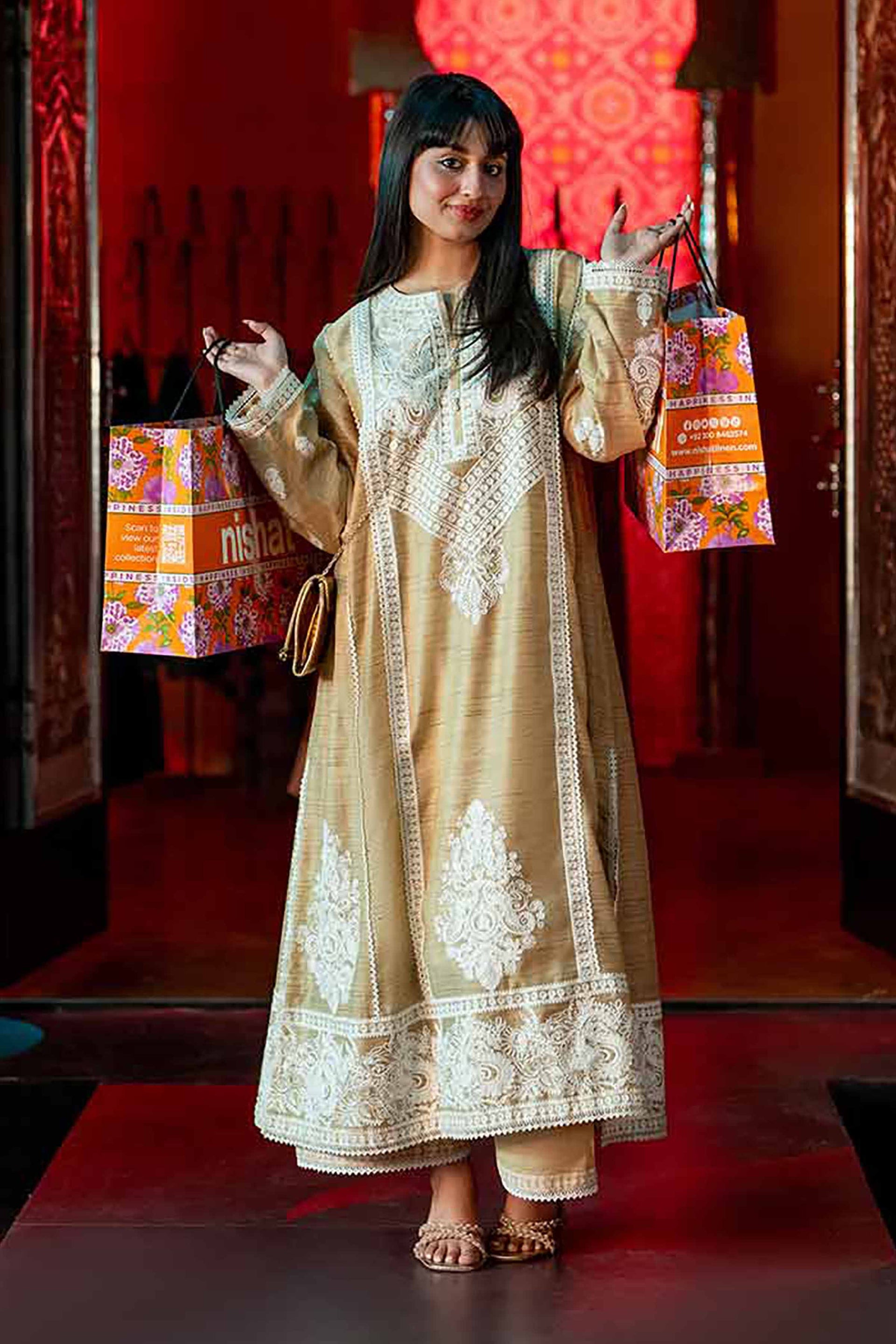 nishat embroidered dresses 1 Piece Embroidered Dress FE25-59 Jalabiyas Winter 2025