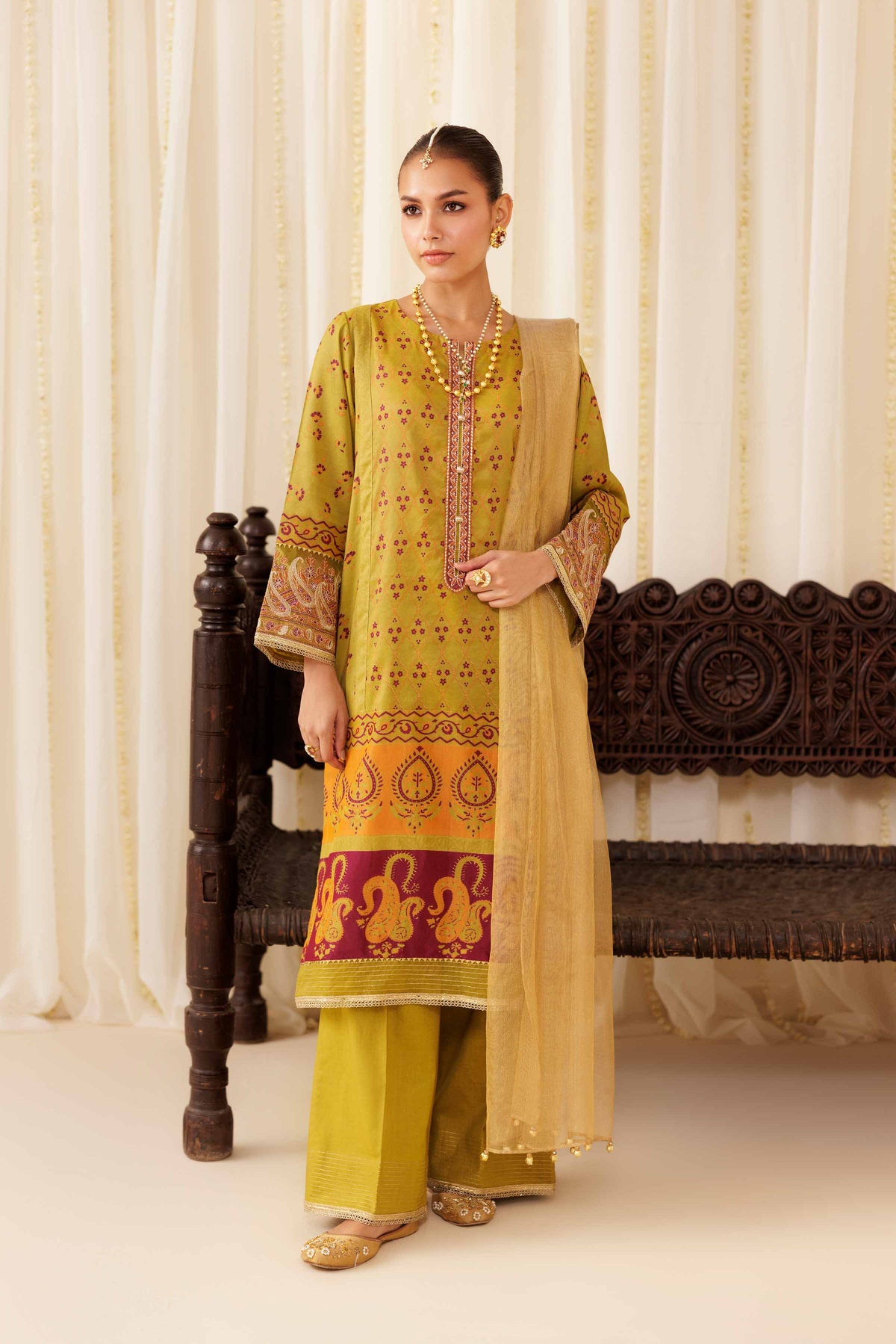 3 Piece - Printed Embroidered Suit - PFE25-40 for Women - Pret Collection | Nishat | Shop Online