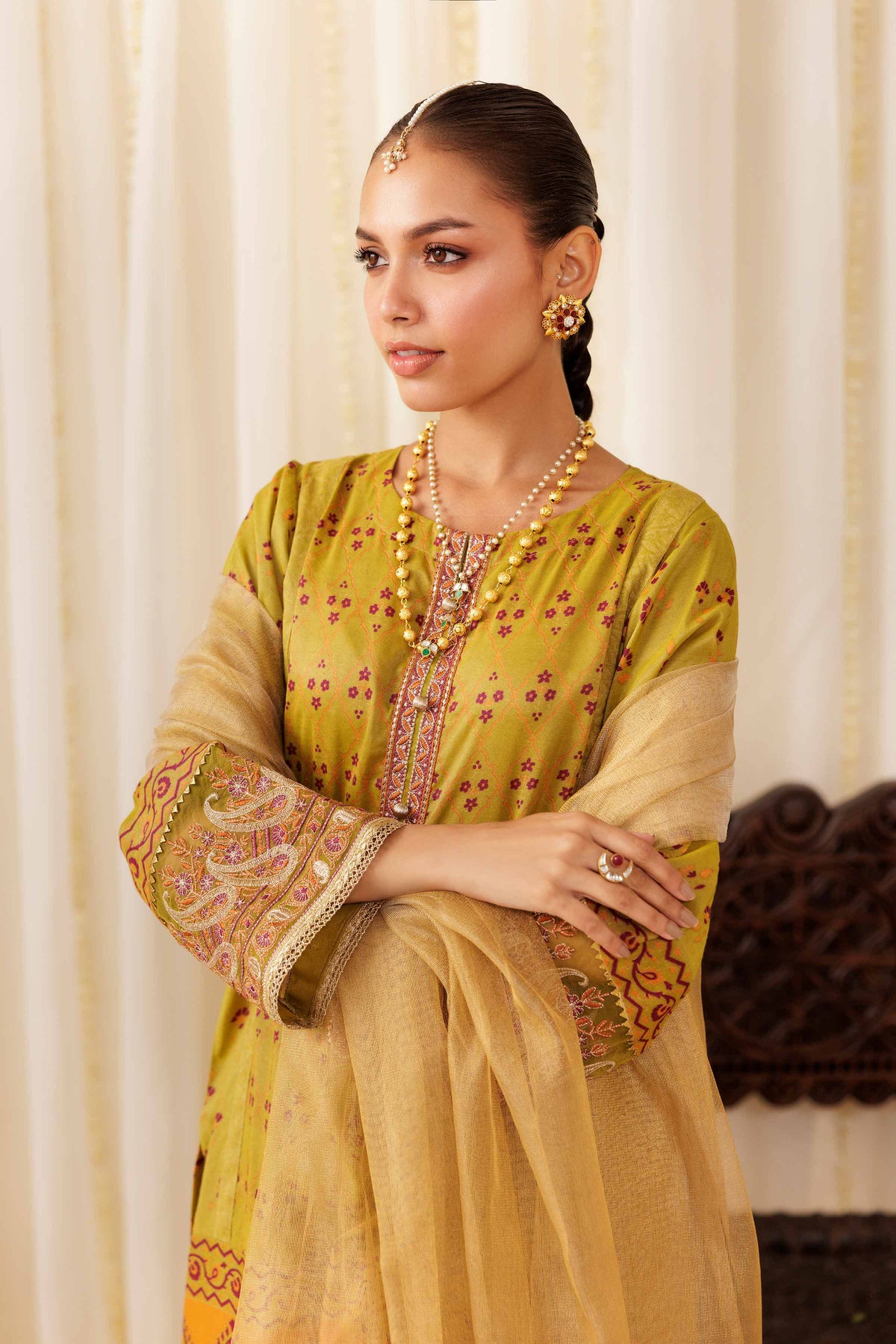 3 Piece - Printed Embroidered Suit - PFE25-40 for Women - Pret Collection | Nishat | Shop Online