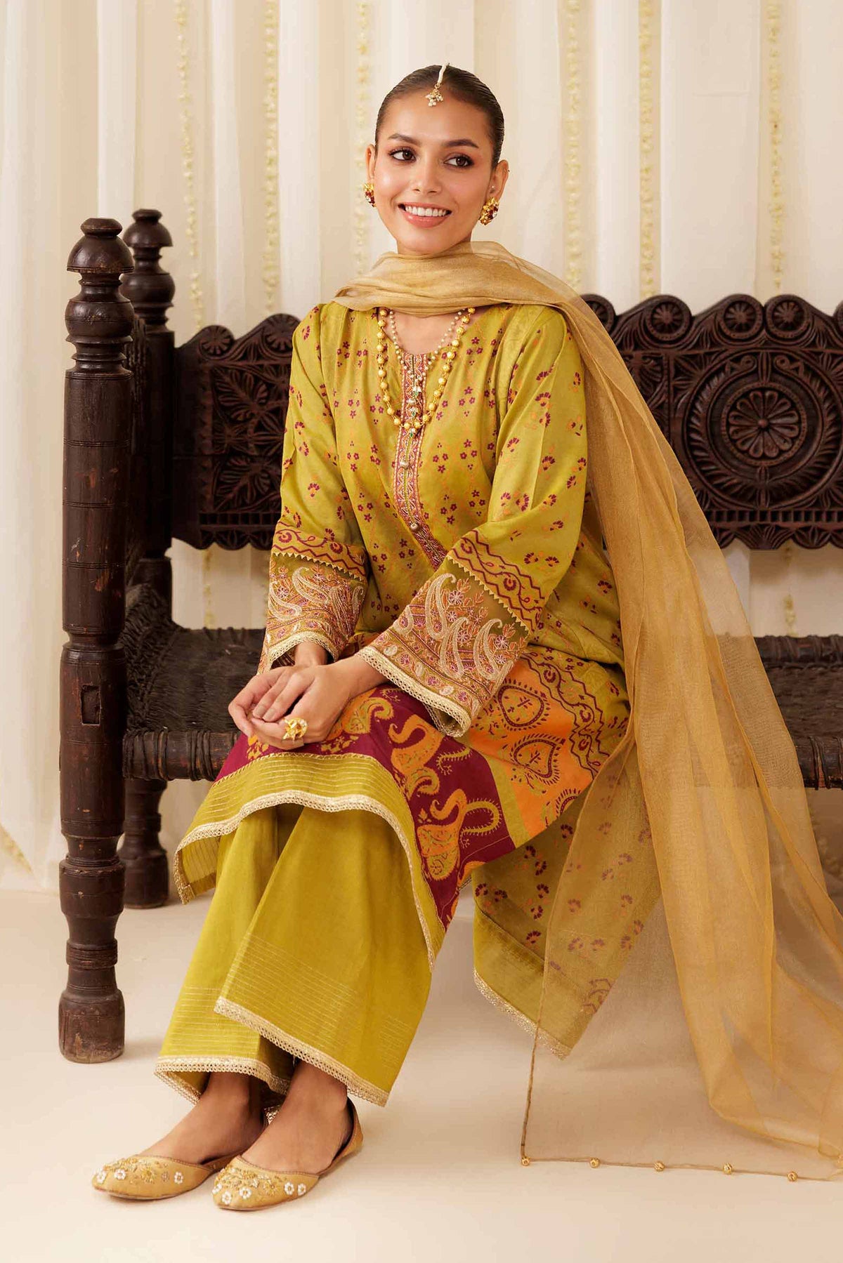 3 Piece - Printed Embroidered Suit - PFE25-40 for Women - Pret Collection | Nishat | Shop Online