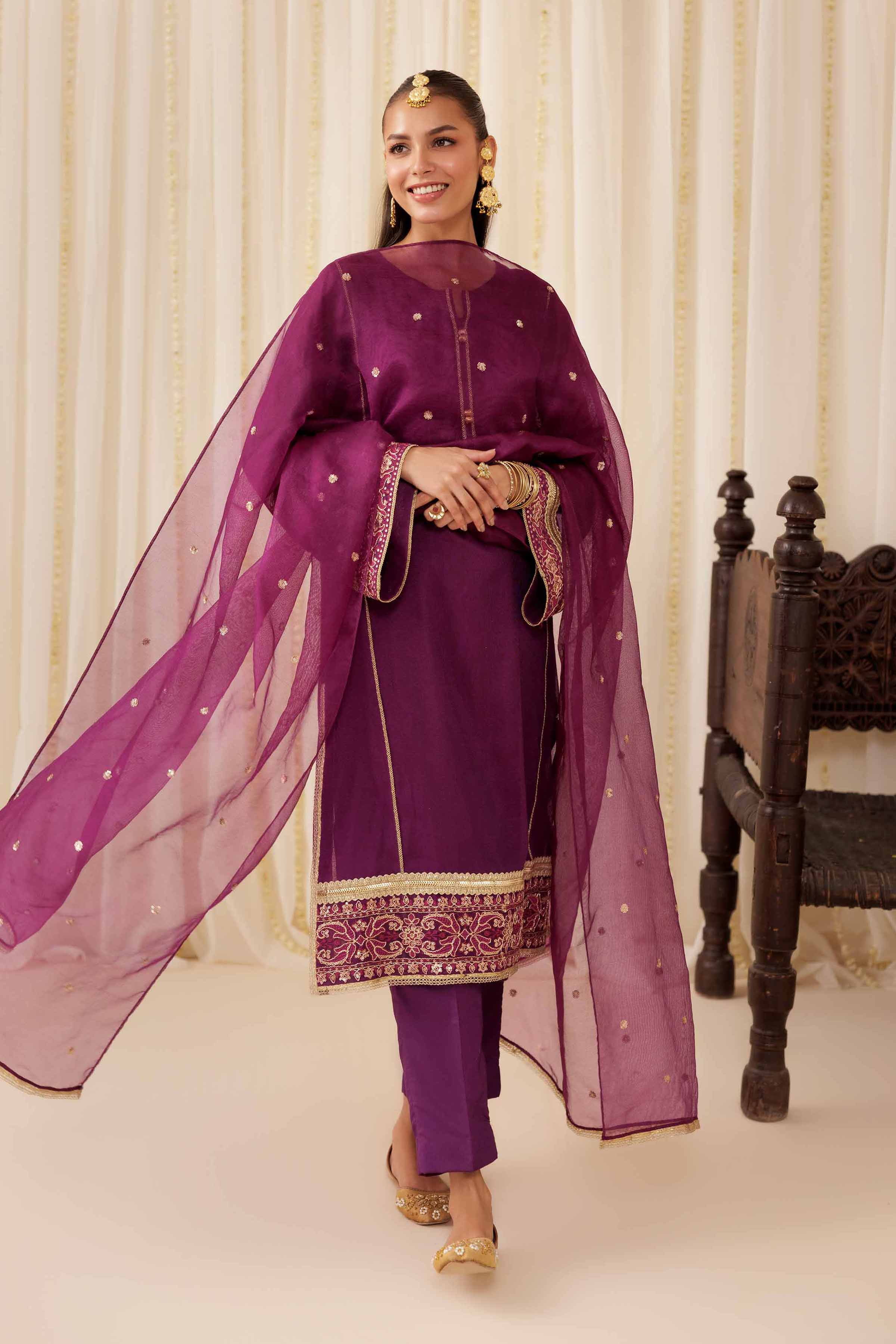 3 Piece - Embroidered Suit - PFE25-54 for Women - Pret Collection | Nishat | Shop Online