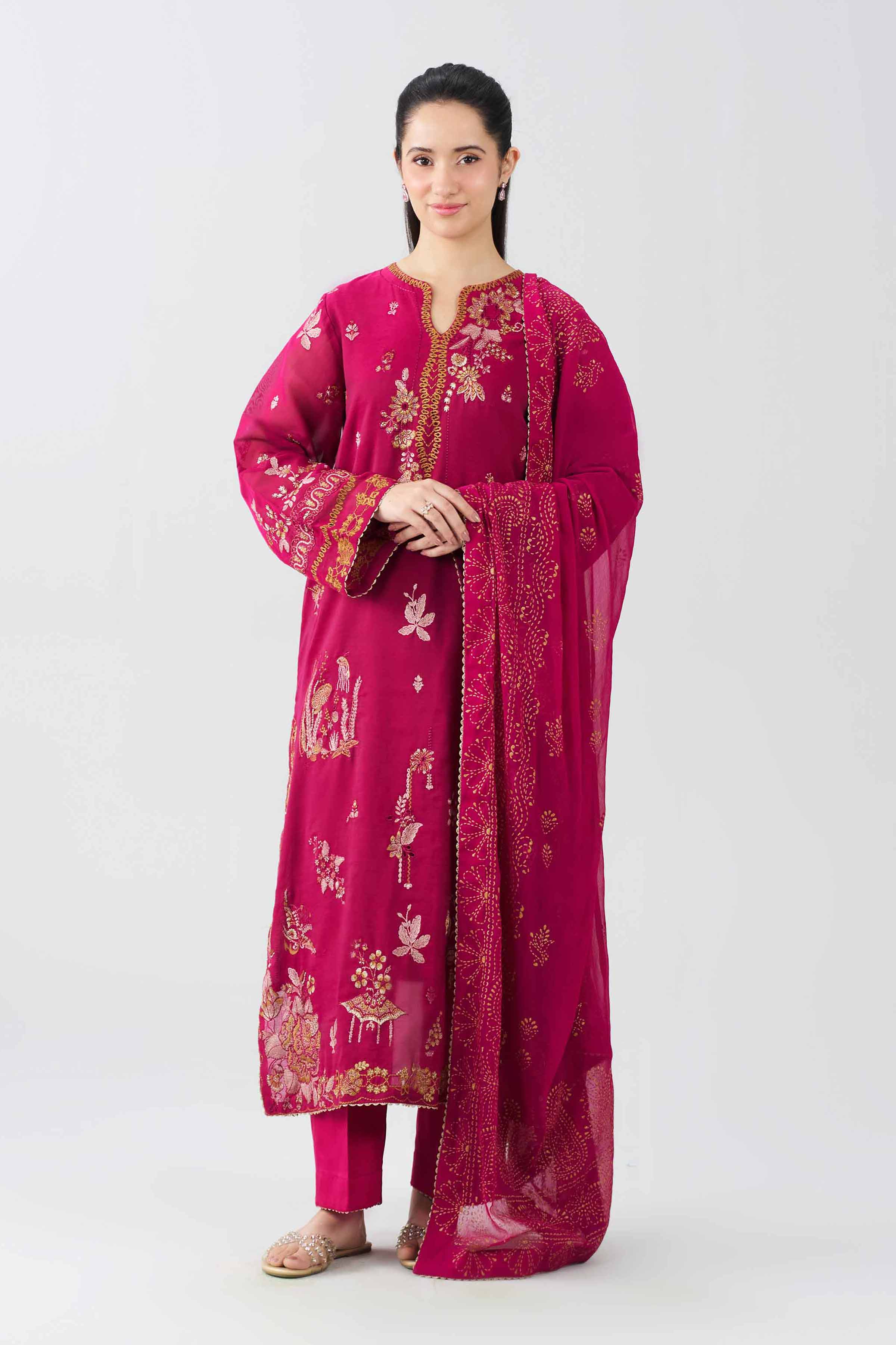 3 Piece - Embroidered Suit - PFE26-34