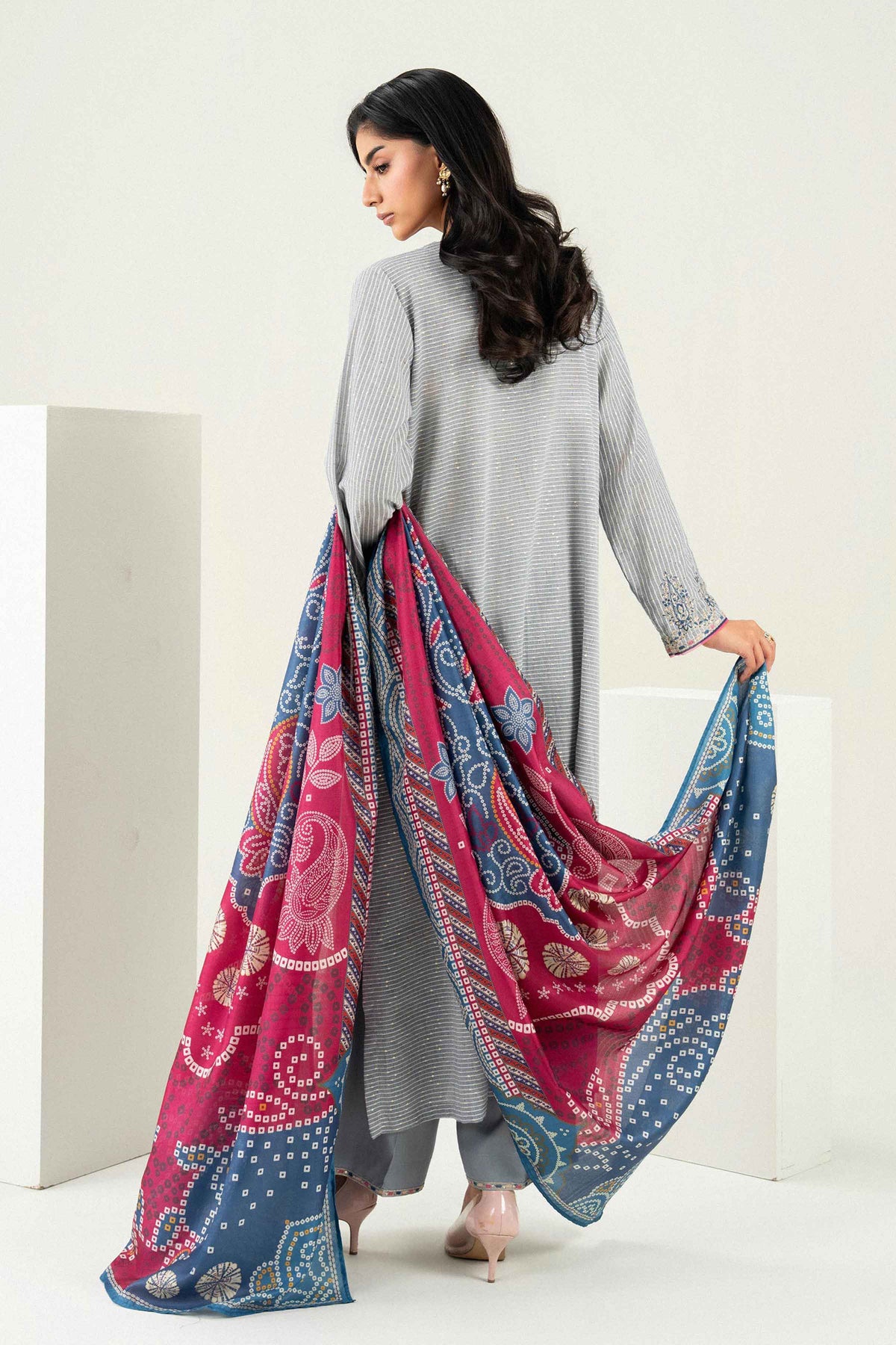3 Piece - Printed Embroidered Suit - PFE26-46 for Women - Pret Collection | Nishat | Shop Online 