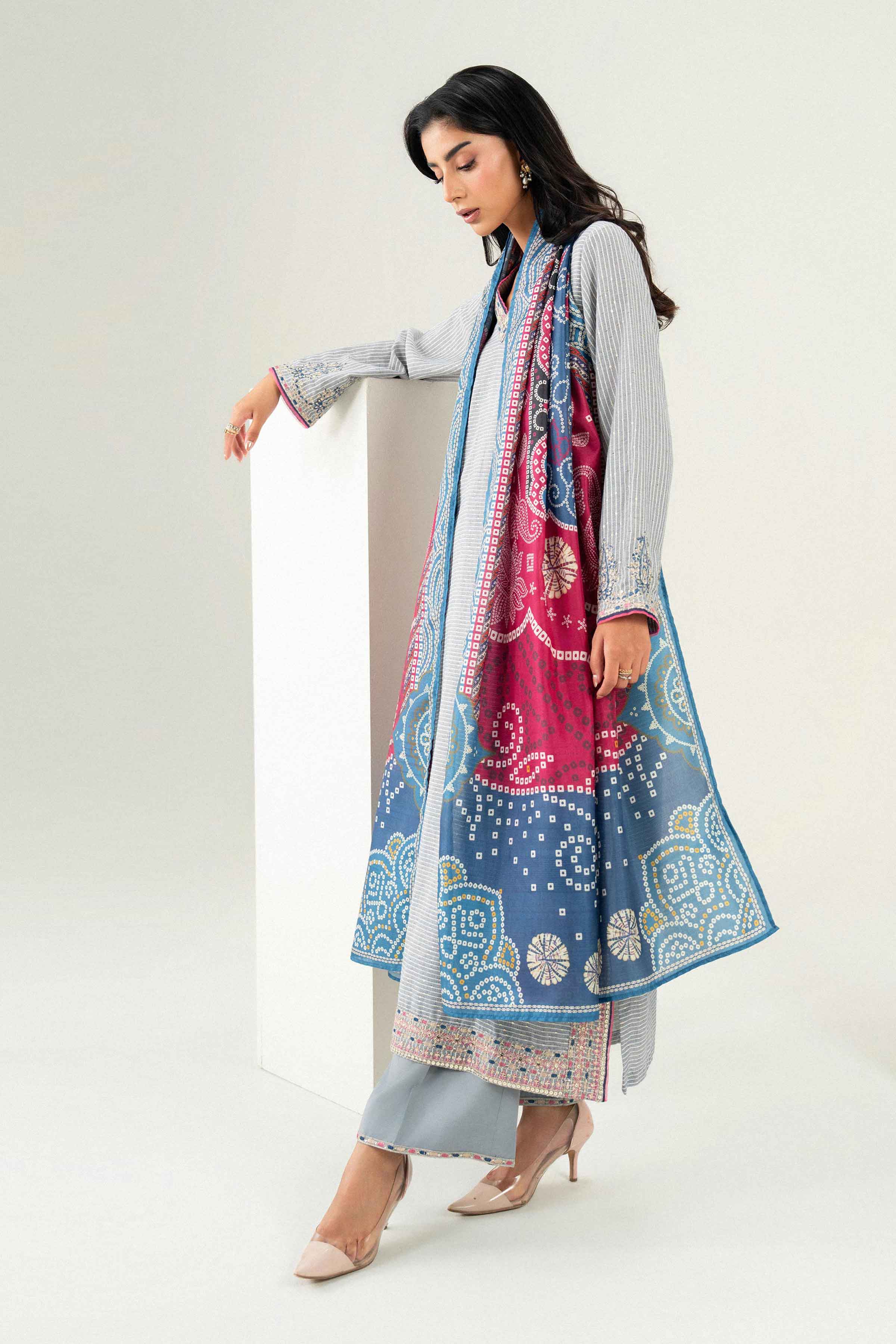 3 Piece - Printed Embroidered Suit - PFE26-46 for Women - Pret Collection | Nishat | Shop Online 