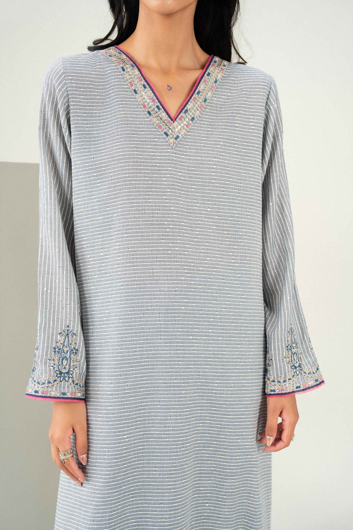 3 Piece - Printed Embroidered Suit - PFE26-46 for Women - Pret Collection | Nishat | Shop Online 