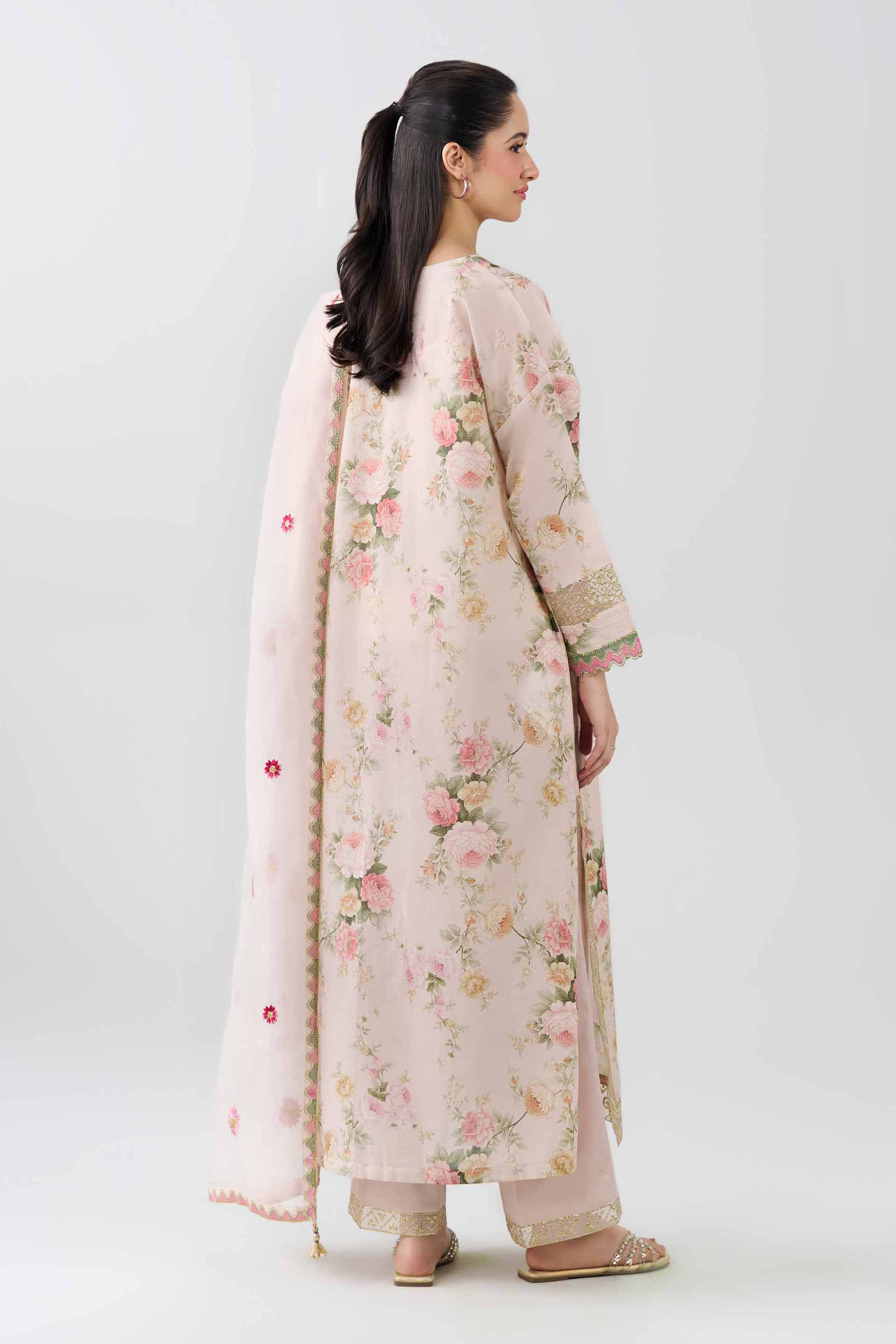 3 Piece - Printed Embroidered Suit - PFE26-60