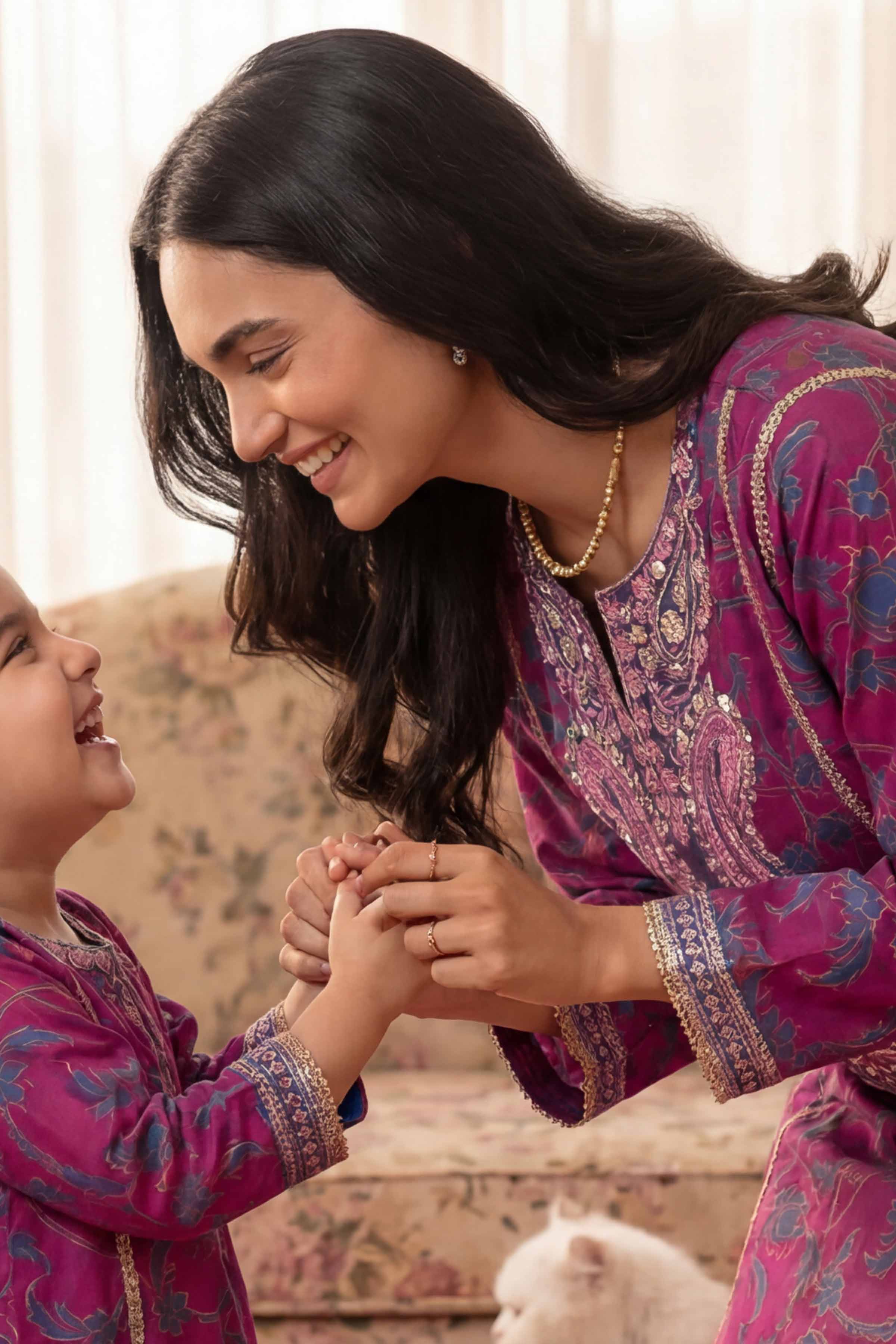 2 Piece - Printed Embroidered Suit - PMD26-02 M