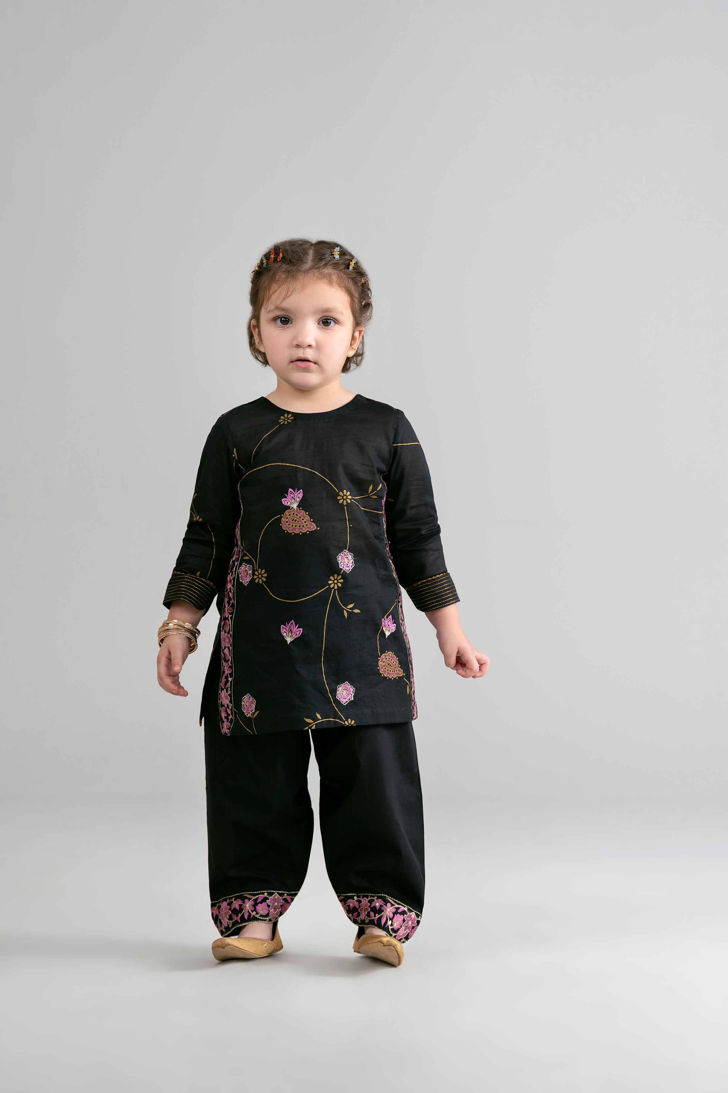 2 Piece - Printed Embroidered Suit - PMD26-03 D