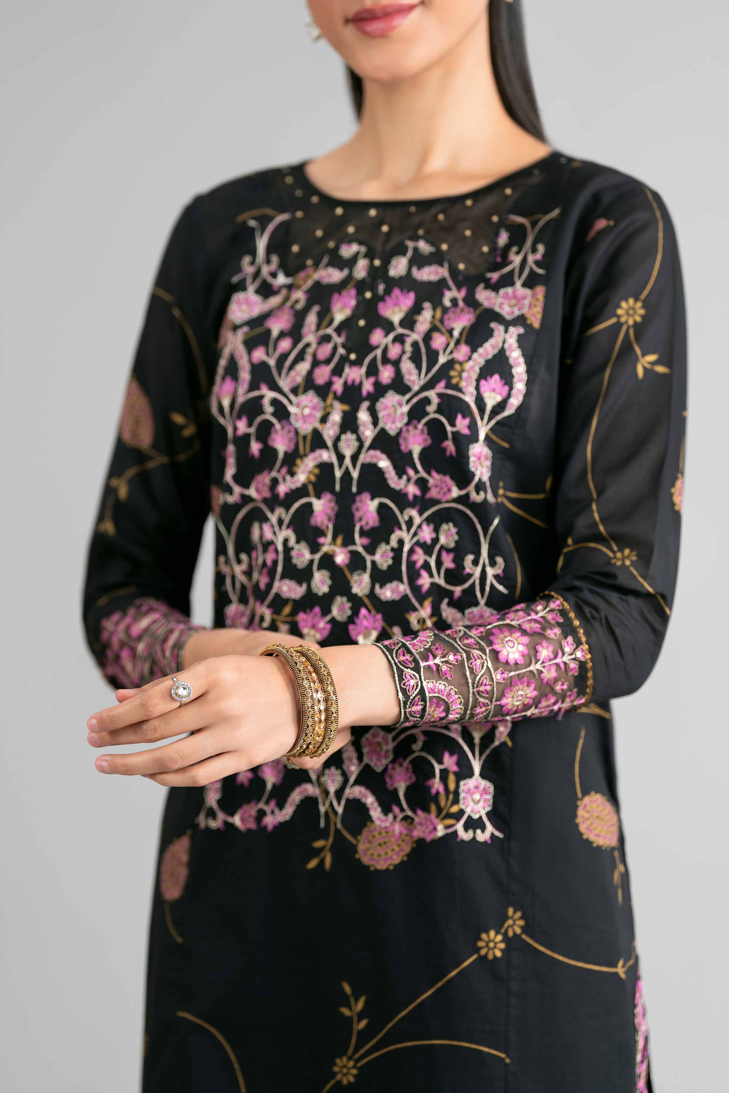 2 Piece - Printed Embroidered Suit - PMD26-03 M