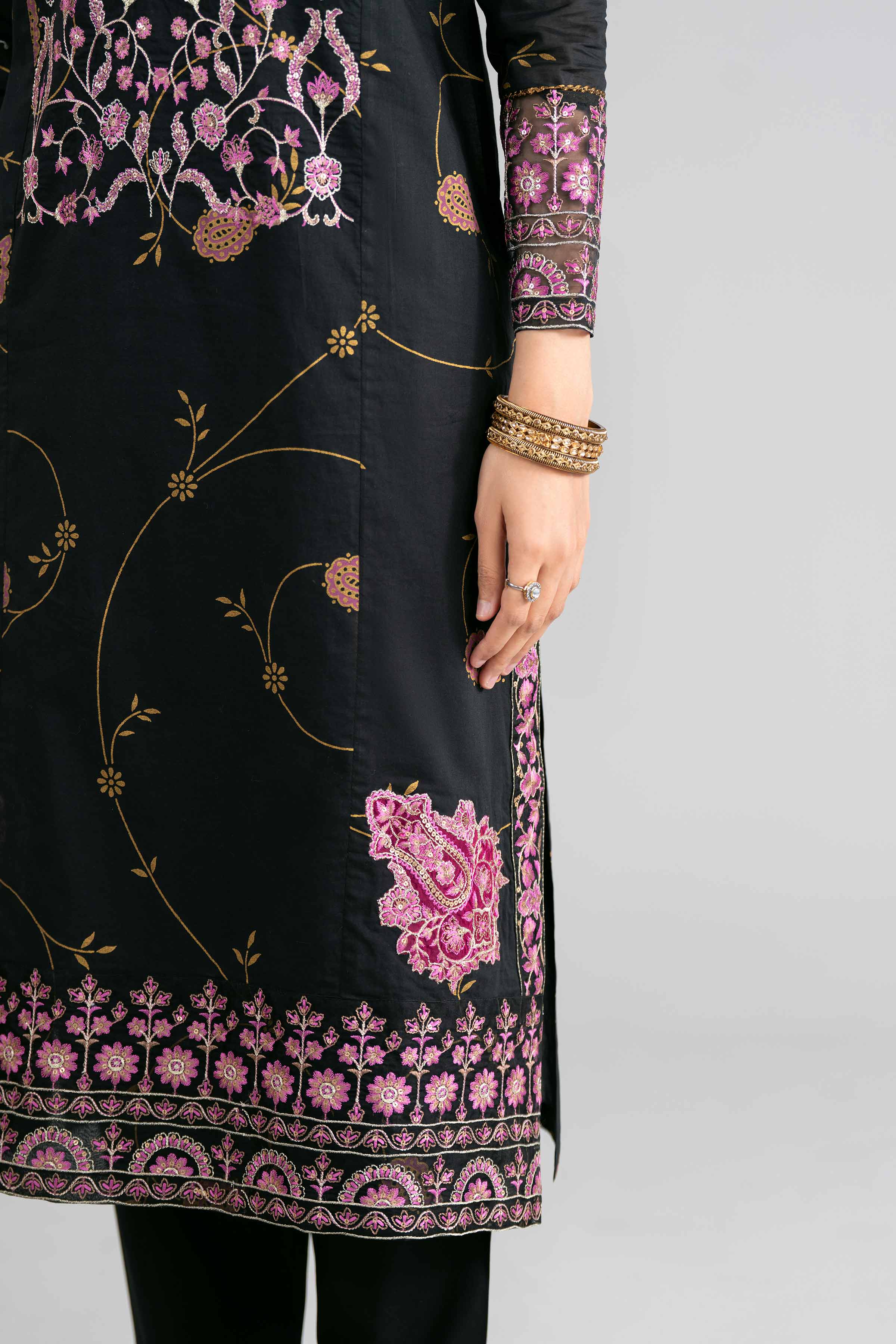 2 Piece - Printed Embroidered Suit - PMD26-03 M