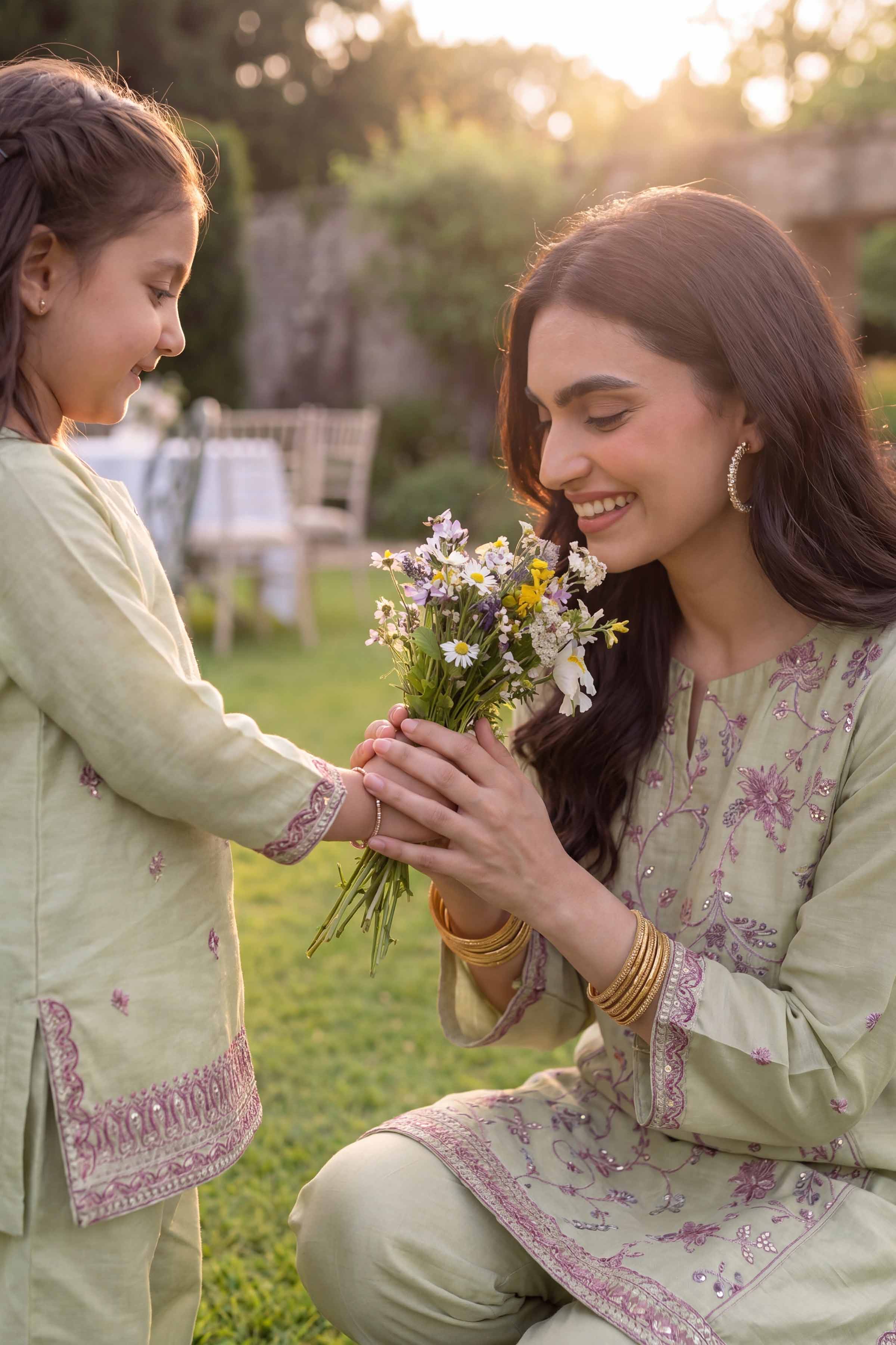 2 Piece - Embroidered Suit - PMD26-17 D