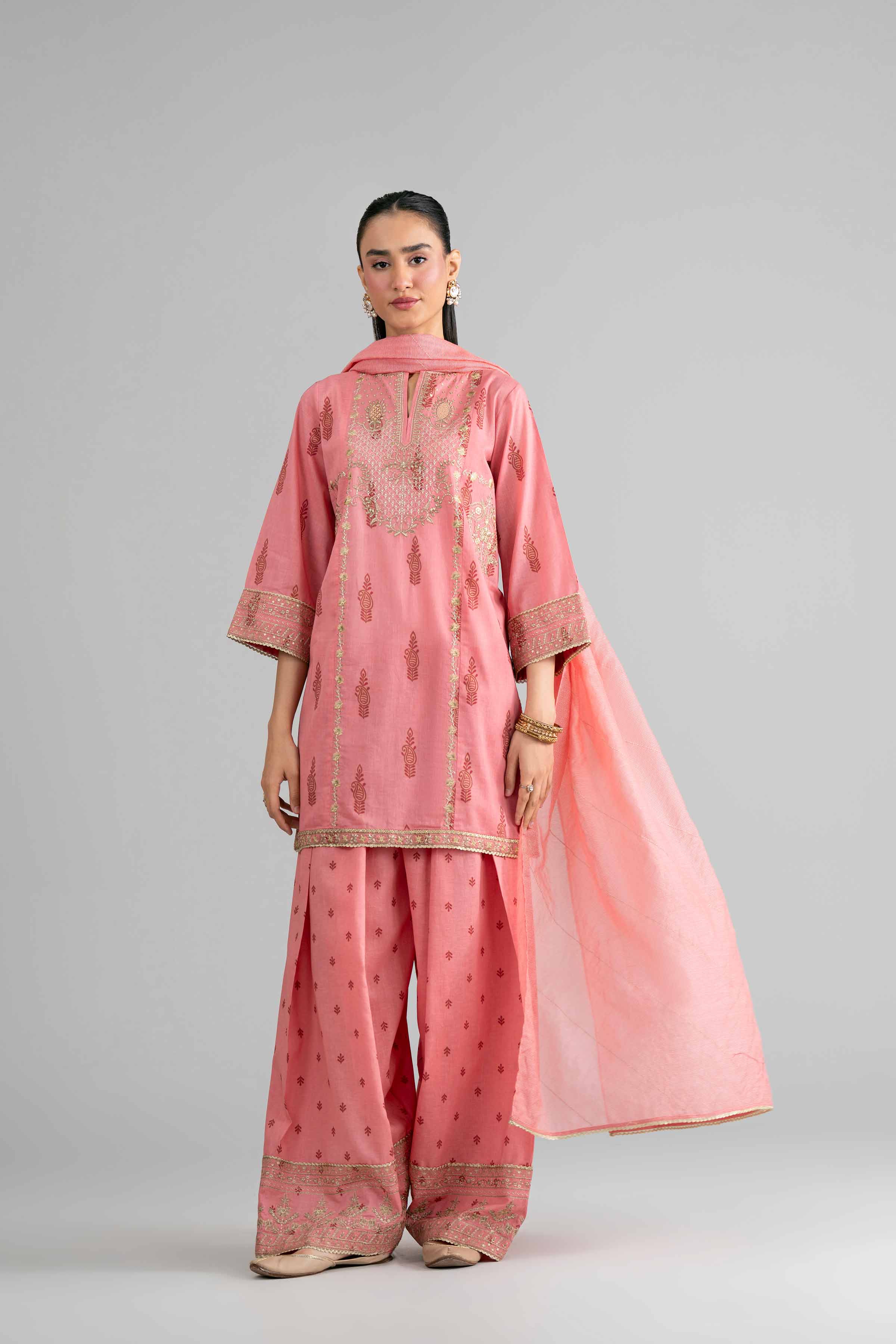 3 Piece - Printed Embroidered Suit - PMD26-42 M