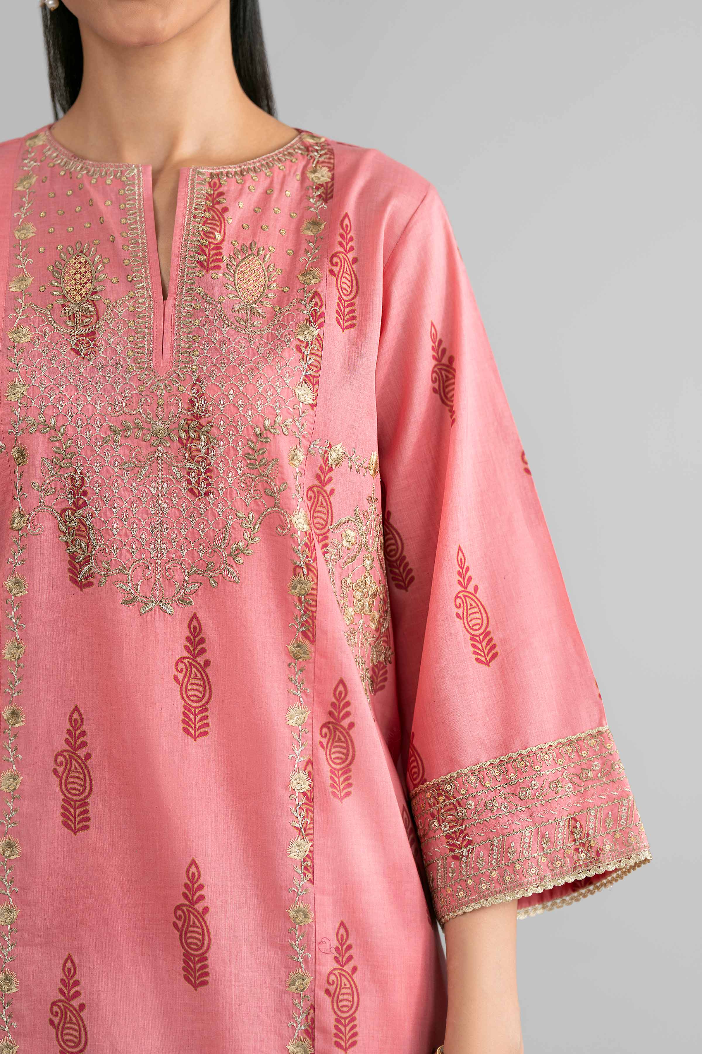 3 Piece - Printed Embroidered Suit - PMD26-42 M